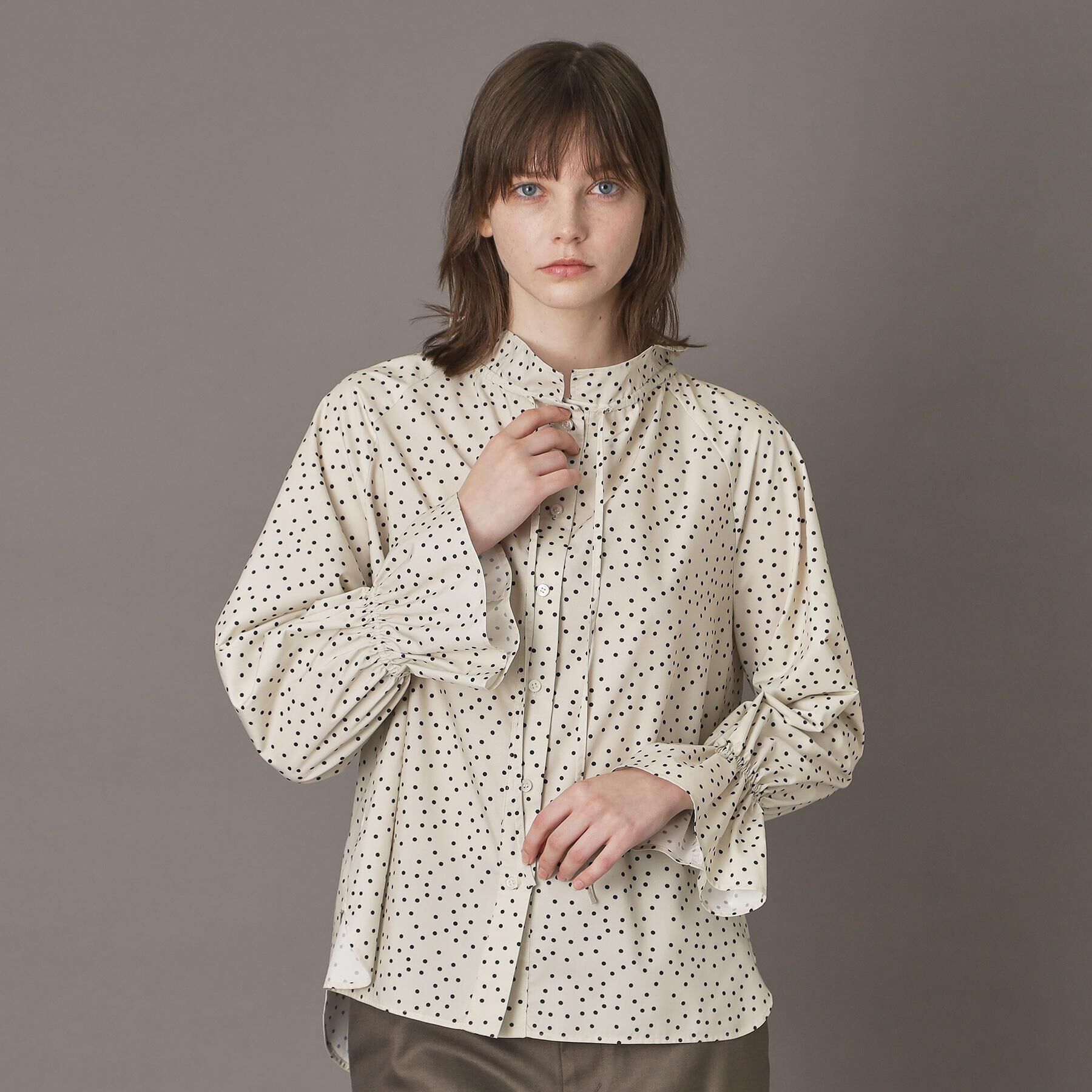 DRESSTERIOR「【洗える/フリルカラー】キャンディスリーブフリルカラーブラウス」|シャツ・ブラウス|