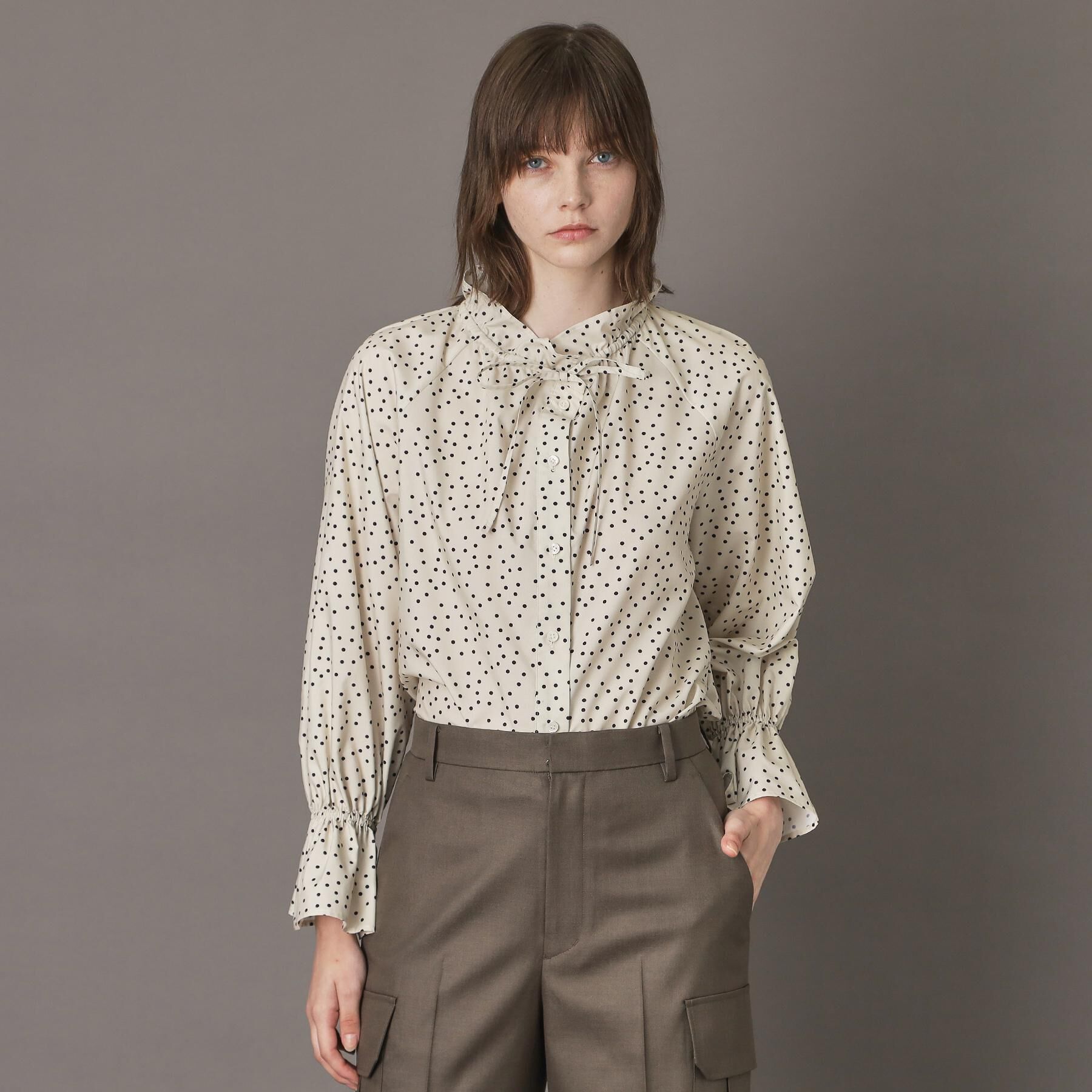 DRESSTERIOR「【洗える/フリルカラー】キャンディスリーブフリルカラーブラウス」|シャツ・ブラウス|