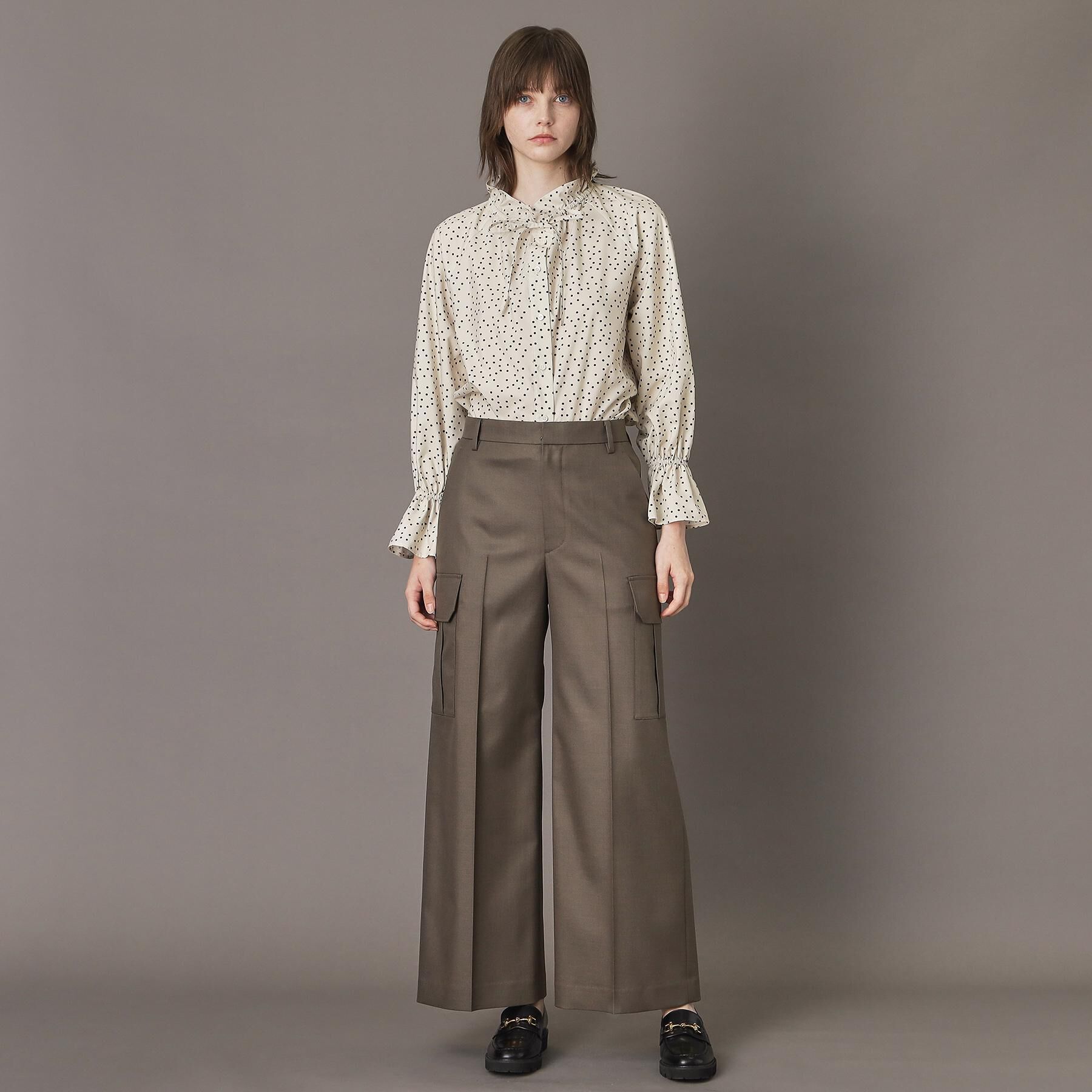 DRESSTERIOR「【洗える/フリルカラー】キャンディスリーブフリルカラーブラウス」|シャツ・ブラウス|