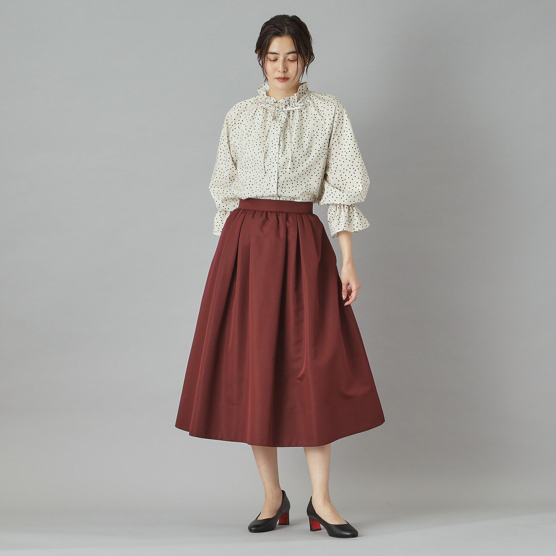 DRESSTERIOR「【洗える/フリルカラー】キャンディスリーブフリルカラーブラウス」|シャツ・ブラウス|