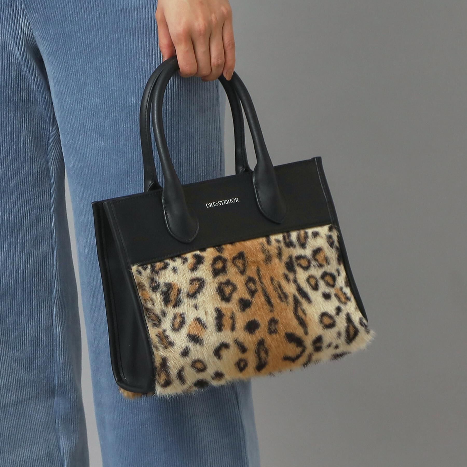 DRESSTERIOR「【CLASSY.12月号掲載】フェイクファーコンビリサイクルレザートートバッグ」|トートバッグ|