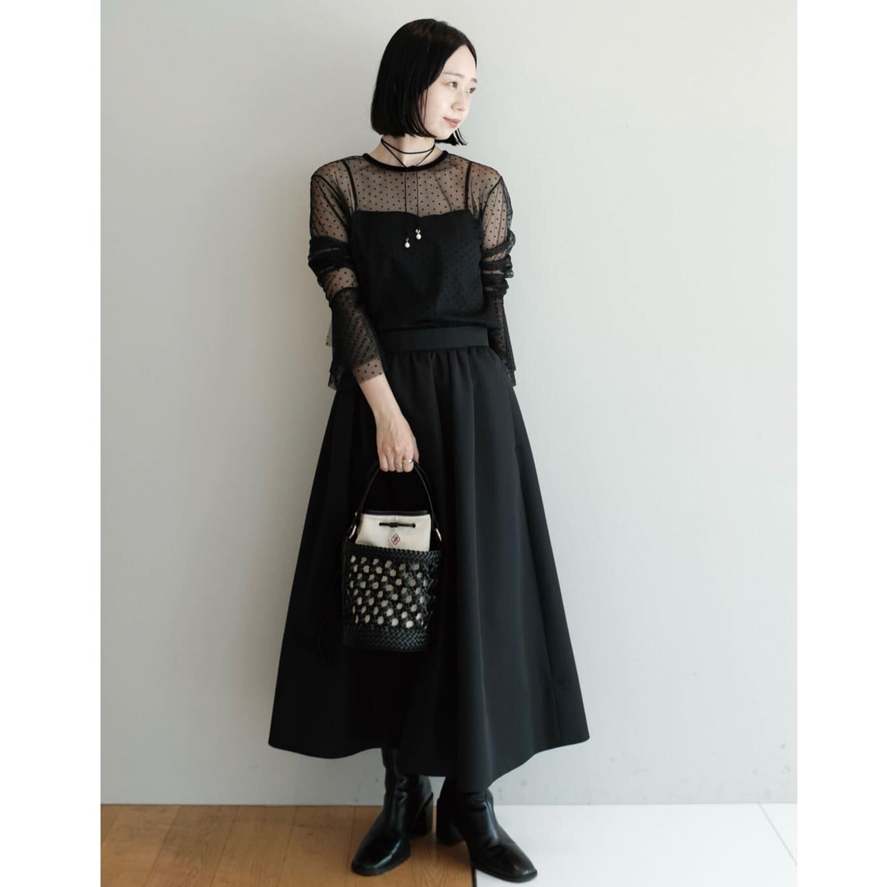 DRESSTERIOR「【洗える/シアー素材】シアードットベルスリーブカットソー」|Tシャツ・カットソー|