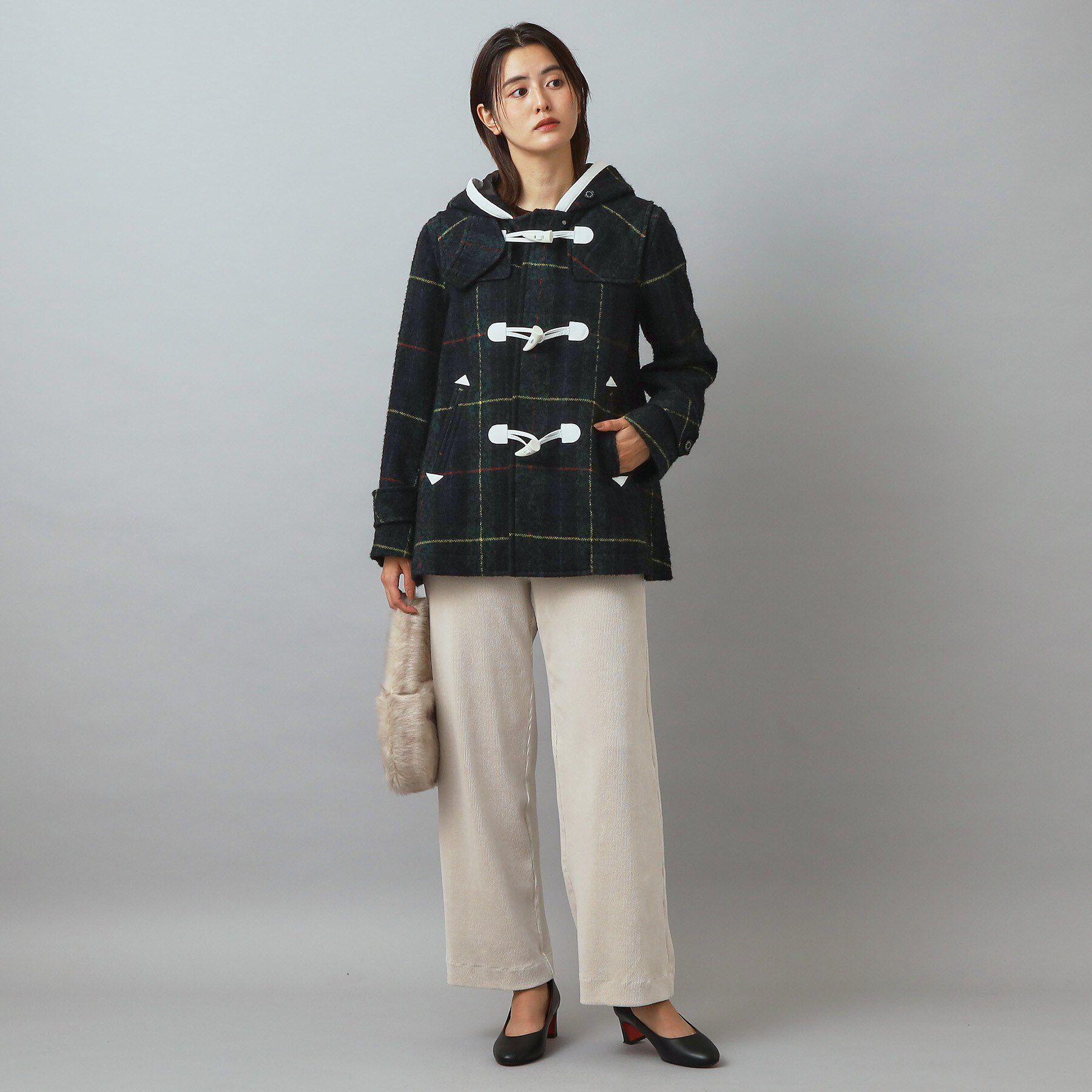 DRESSTERIOR「【CLASSY.12月号掲載】タータンチェックショートダッフル」|ダッフルコート|