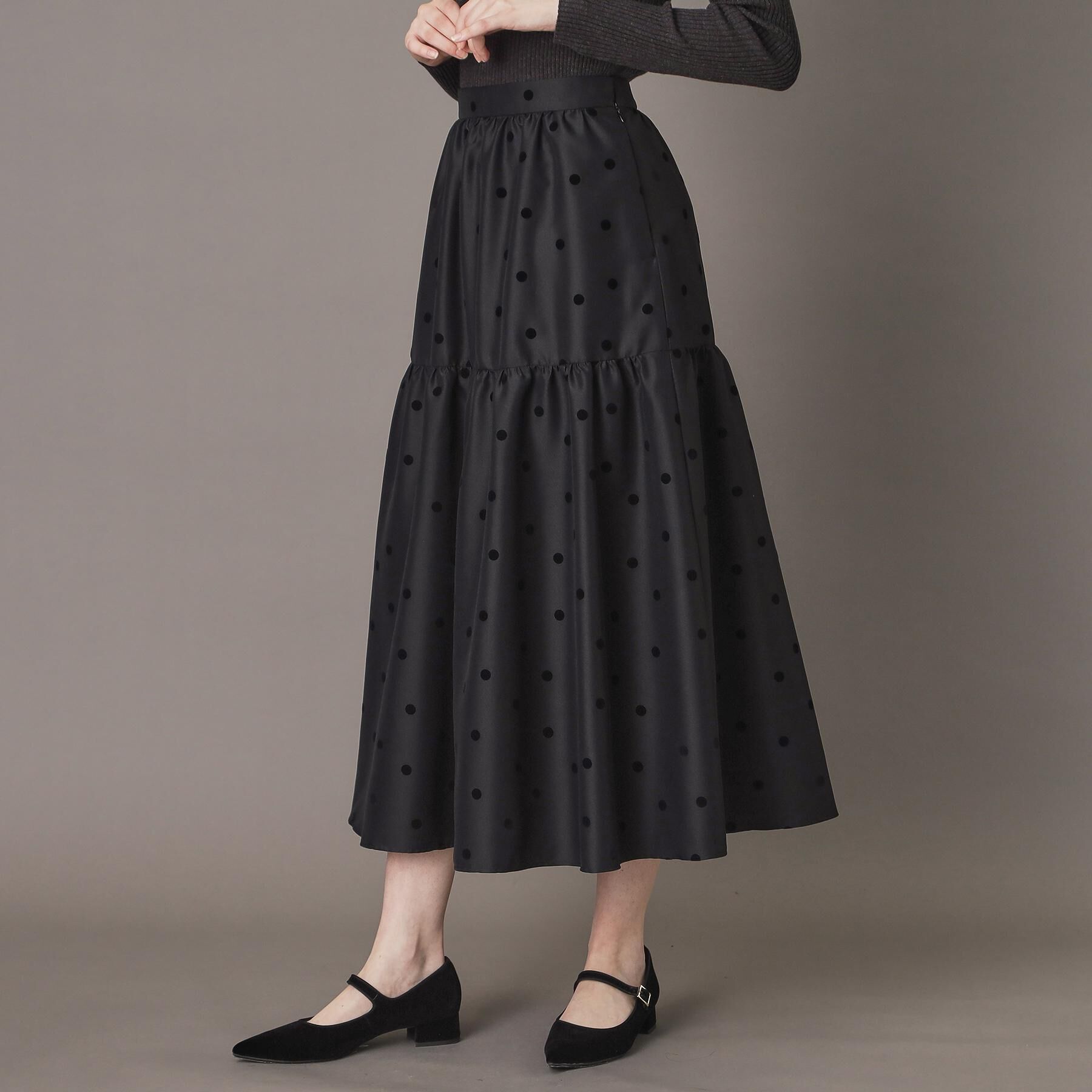 DRESSTERIOR「【CLASSY.12月号掲載】フロッキードットスカート」|スカート|