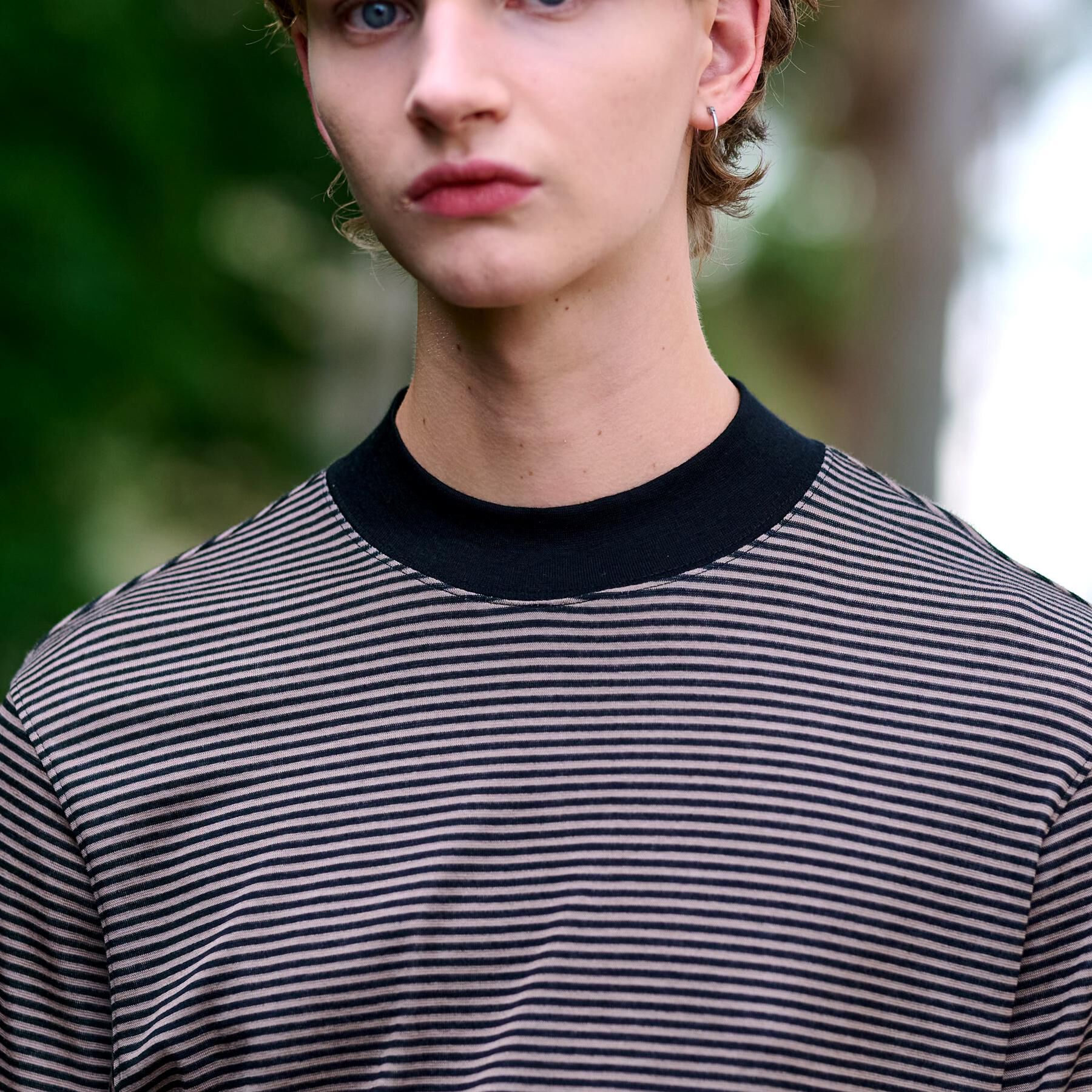 DRESSTERIOR「モックネック ボーダーカットソー」|Tシャツ・カットソー|