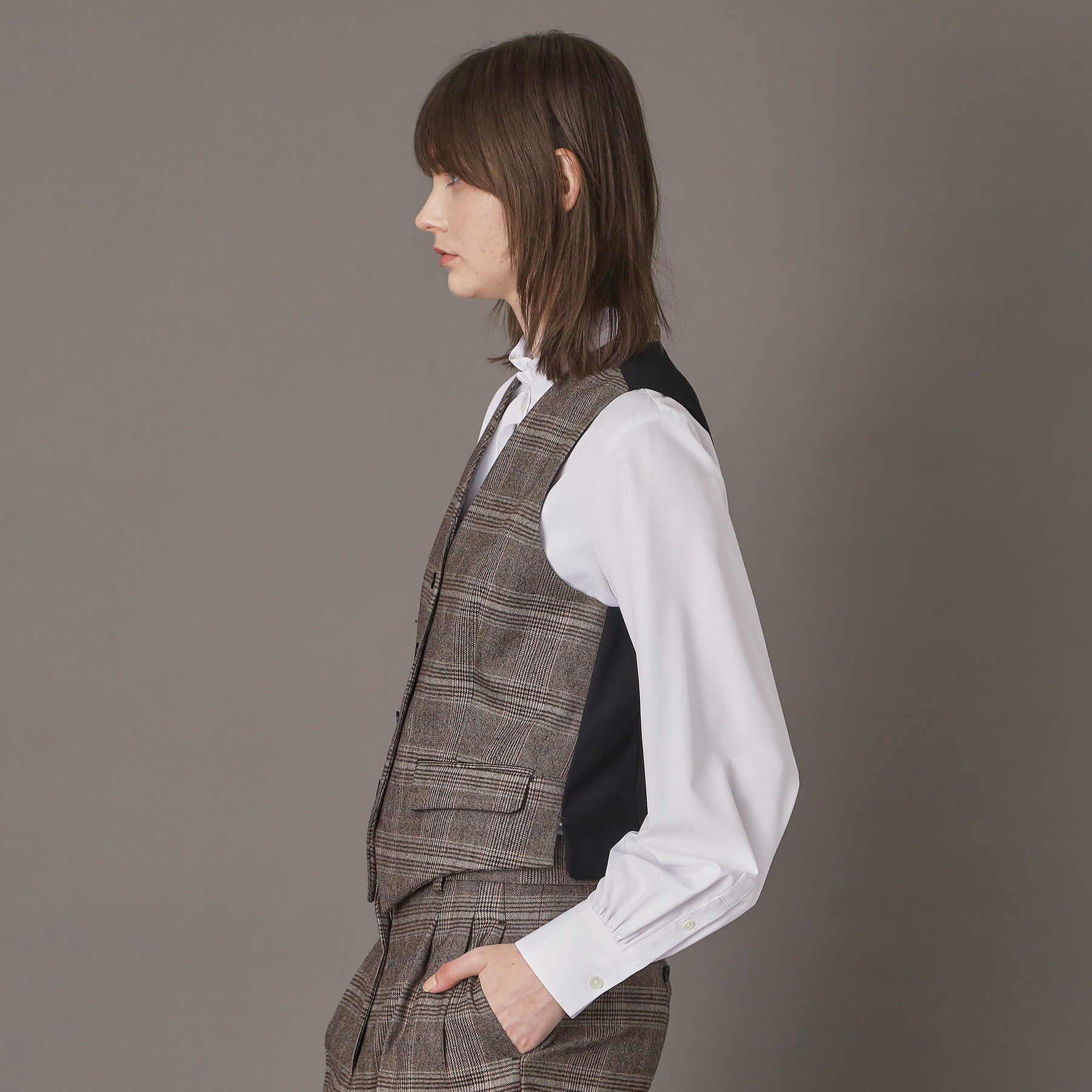DRESSTERIOR「【otonaMUSE 11月号掲載】サキソニーグレンチェックジレ」|ベスト・ジレ|