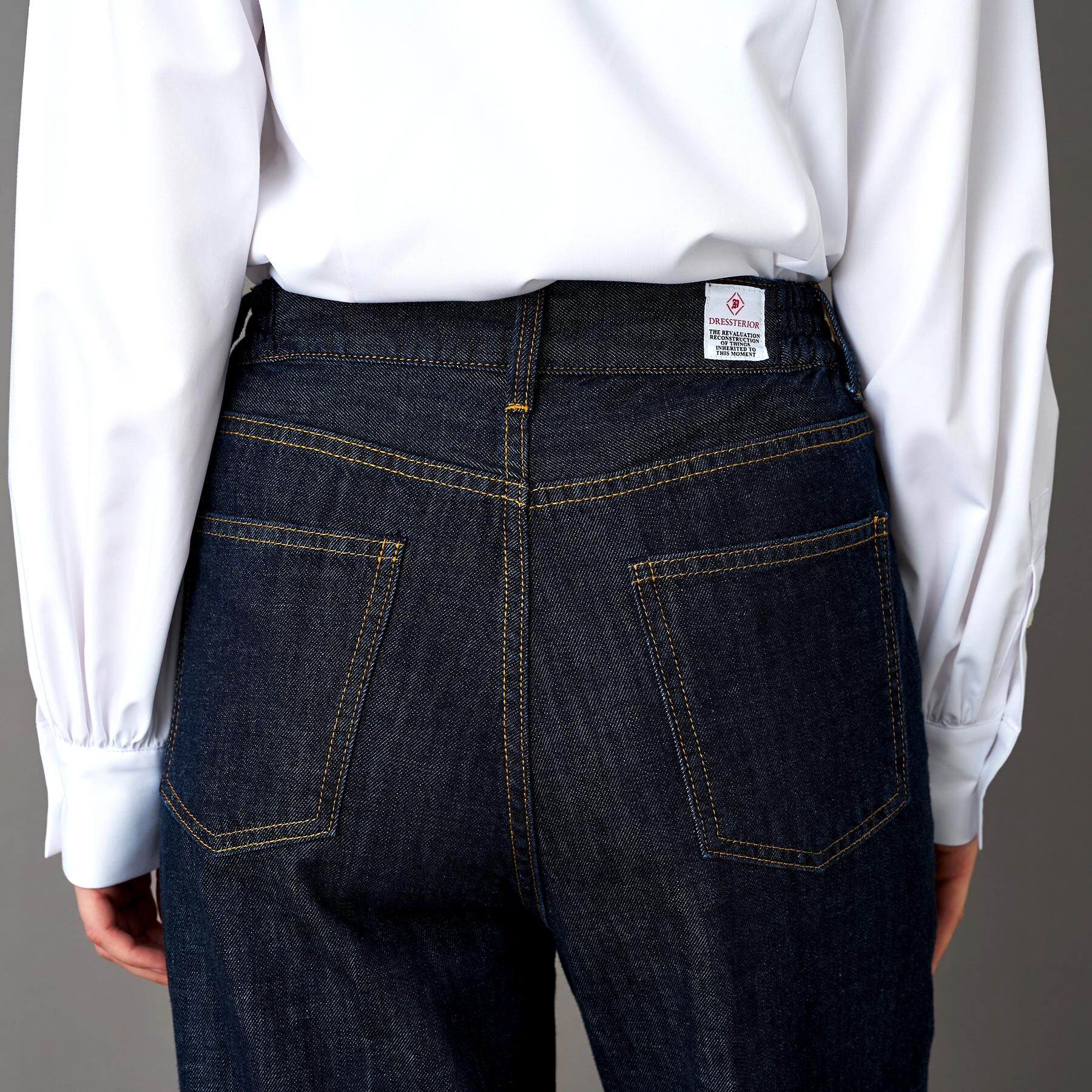 DRESSTERIOR「センタープレスストレートデニム」|デニム|