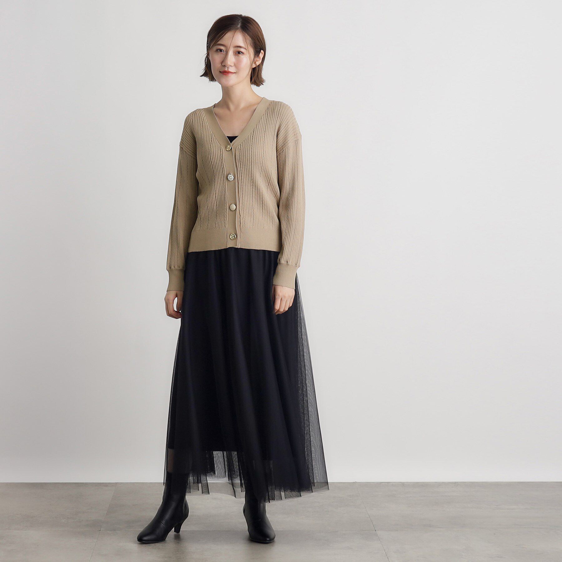 grove「多ボタン透かしニットカーディガン」|カーディガン|