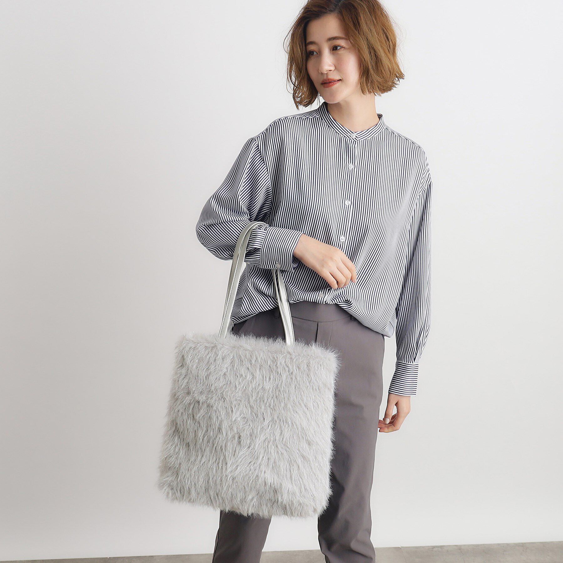 grove「ラメロングエコファートート」|トートバッグ|