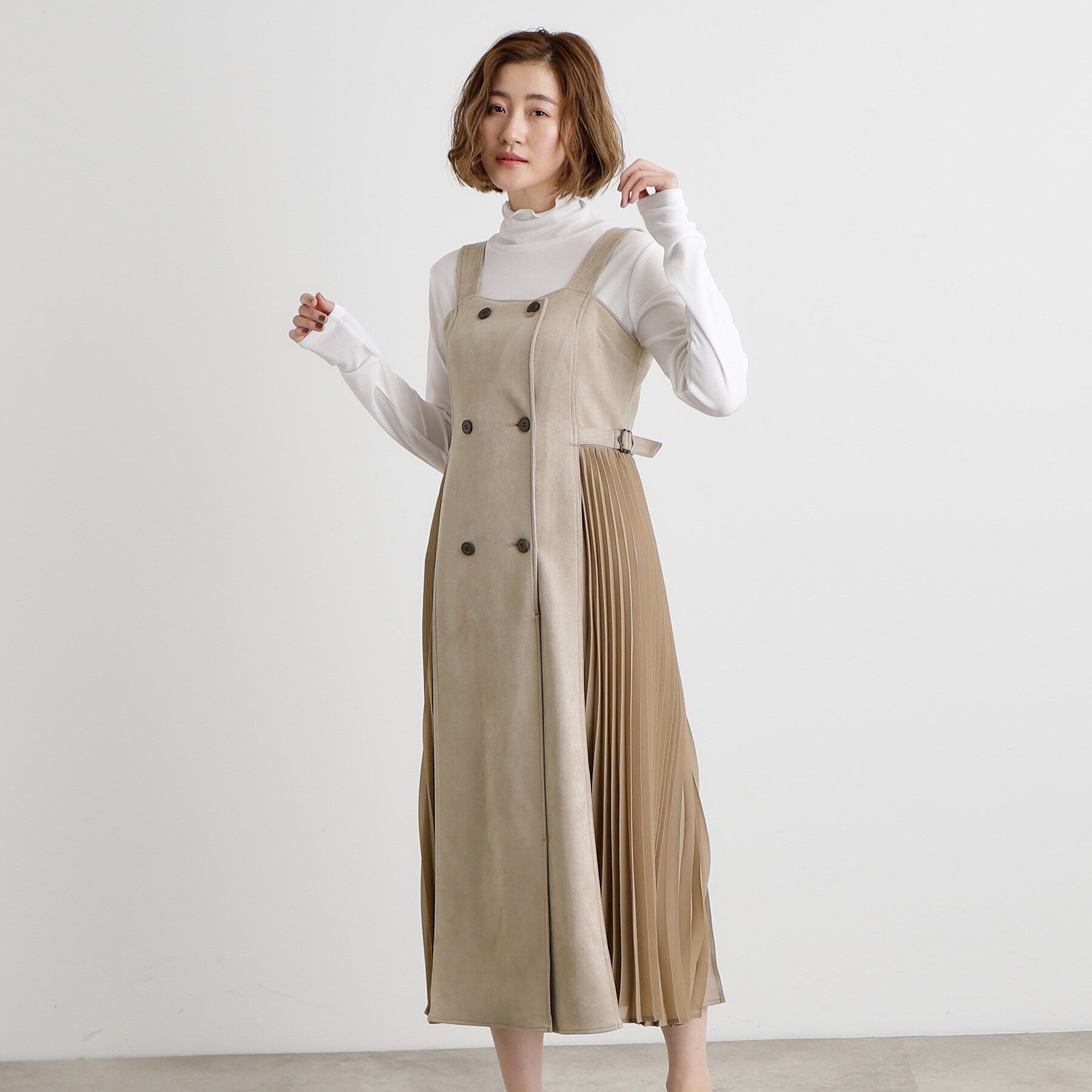 grove「マシュマロタッチサイドプリ―ツワンピース」|ワンピース|