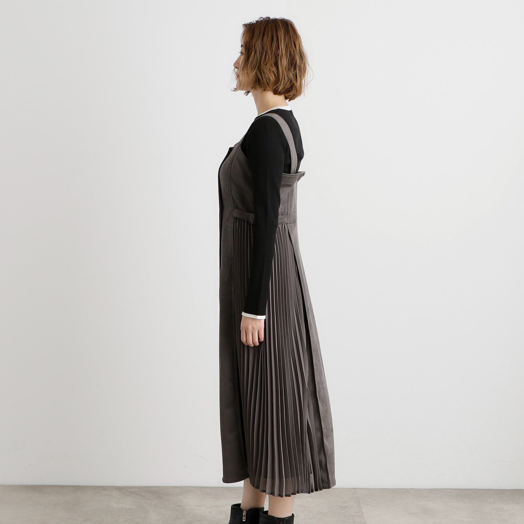 grove「マシュマロタッチサイドプリ―ツワンピース」|ワンピース|