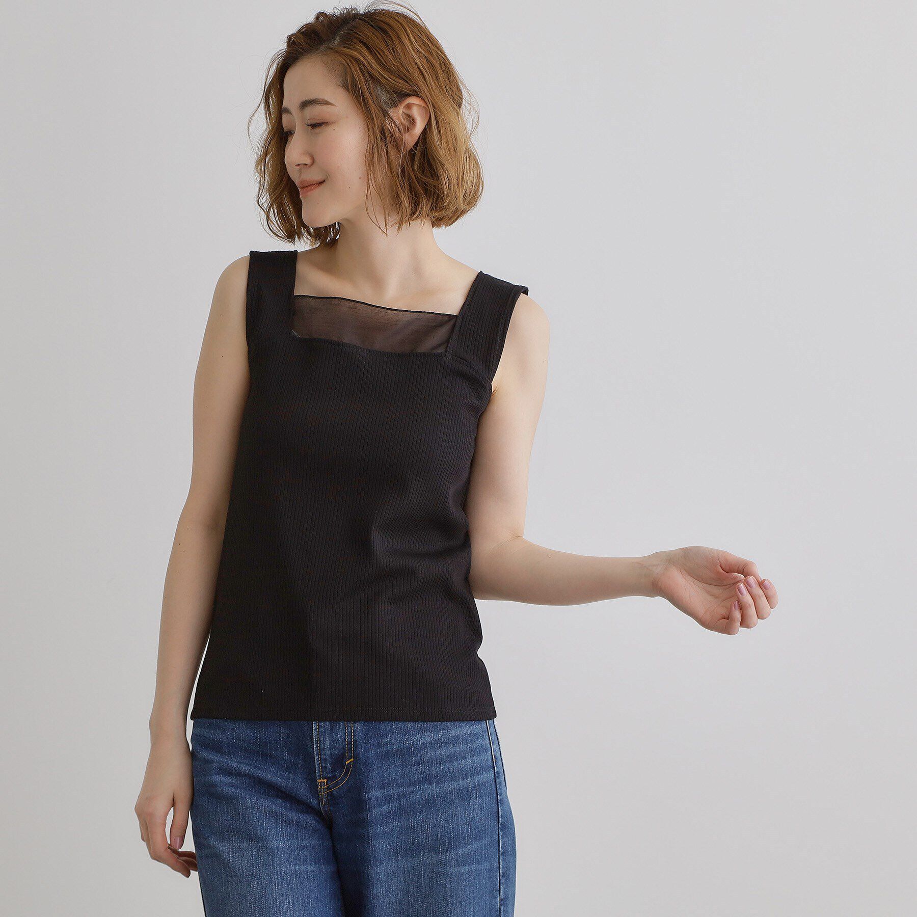 grove「シアードッキングタンクトップ」|キャミソール|