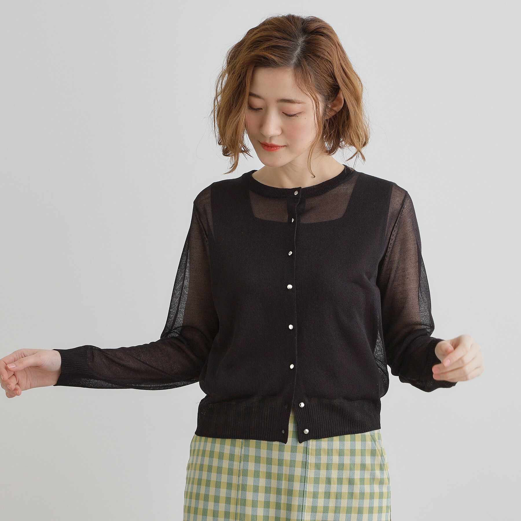 grove「【雑誌掲載】洗えるシアーカーディガン」|カーディガン|