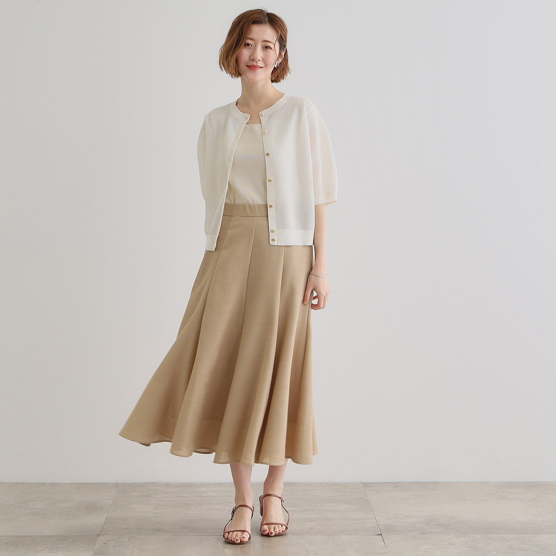 grove「【大人のリゾートスタイル/SETUP】麻調フレアスカート」|スカート|