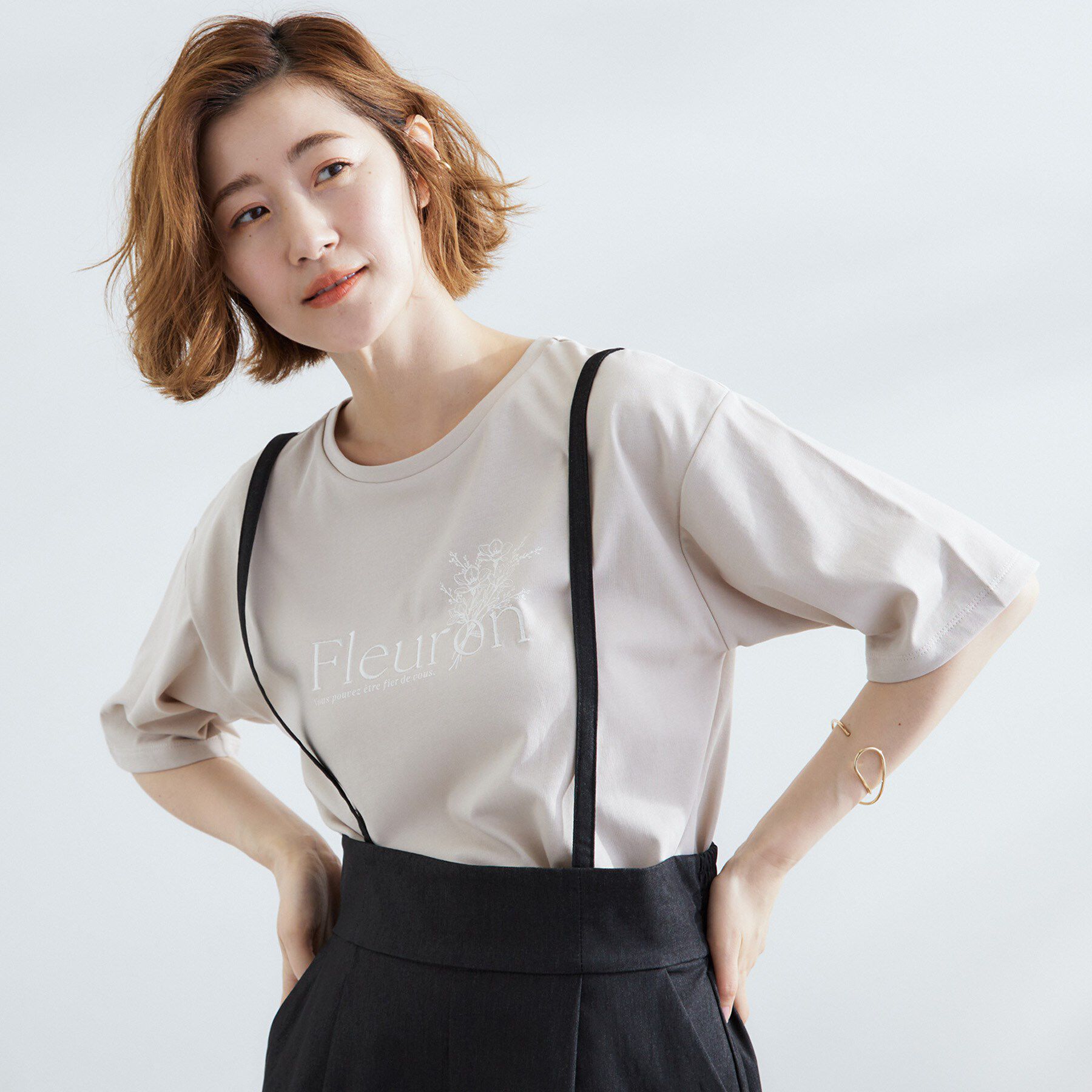 grove「【UVカット/二の腕カバー】ハーフスリーブロゴTシャツ」|Tシャツ・カットソー|