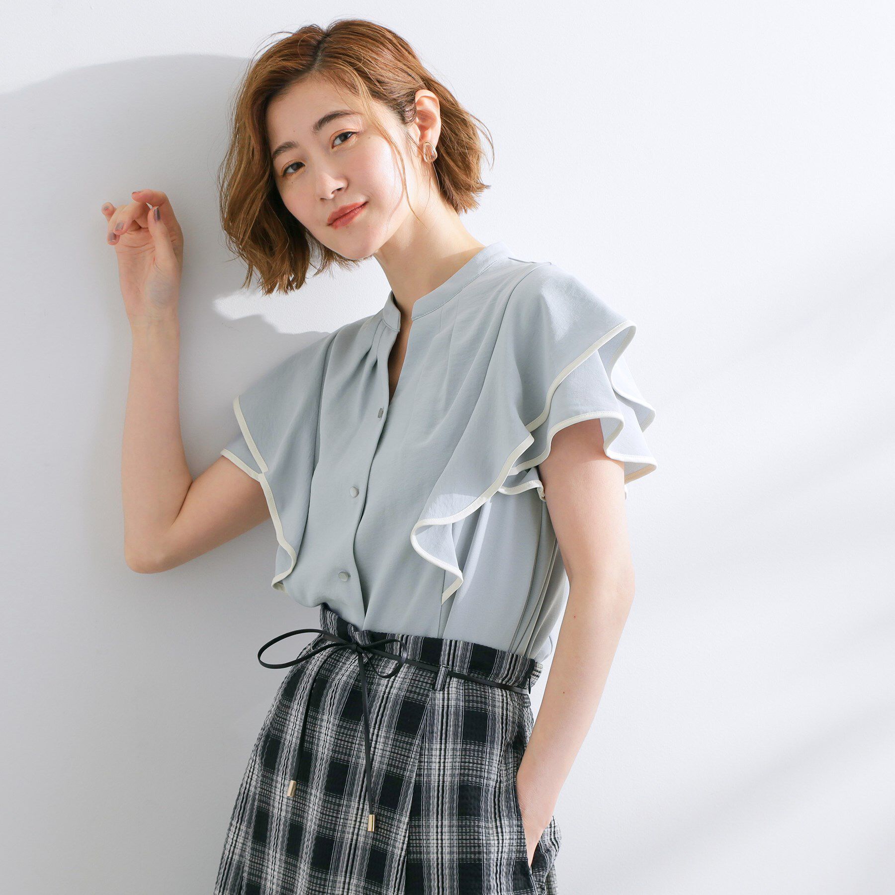 grove「【さらりと着られる】多機能フリルブラウス」|シャツ・ブラウス|