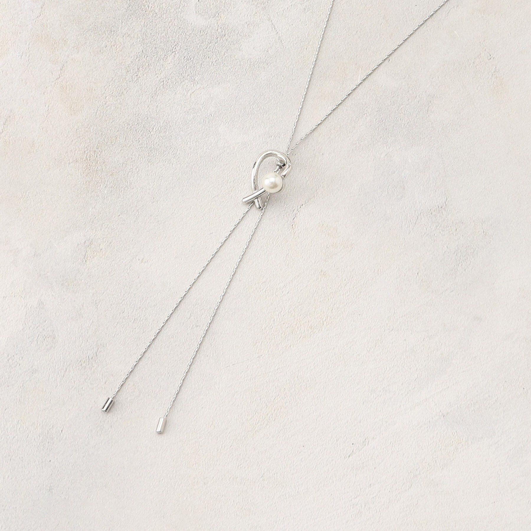 grove「パール調メタルスライドネックレス」|ネックレス|シルバー(006)