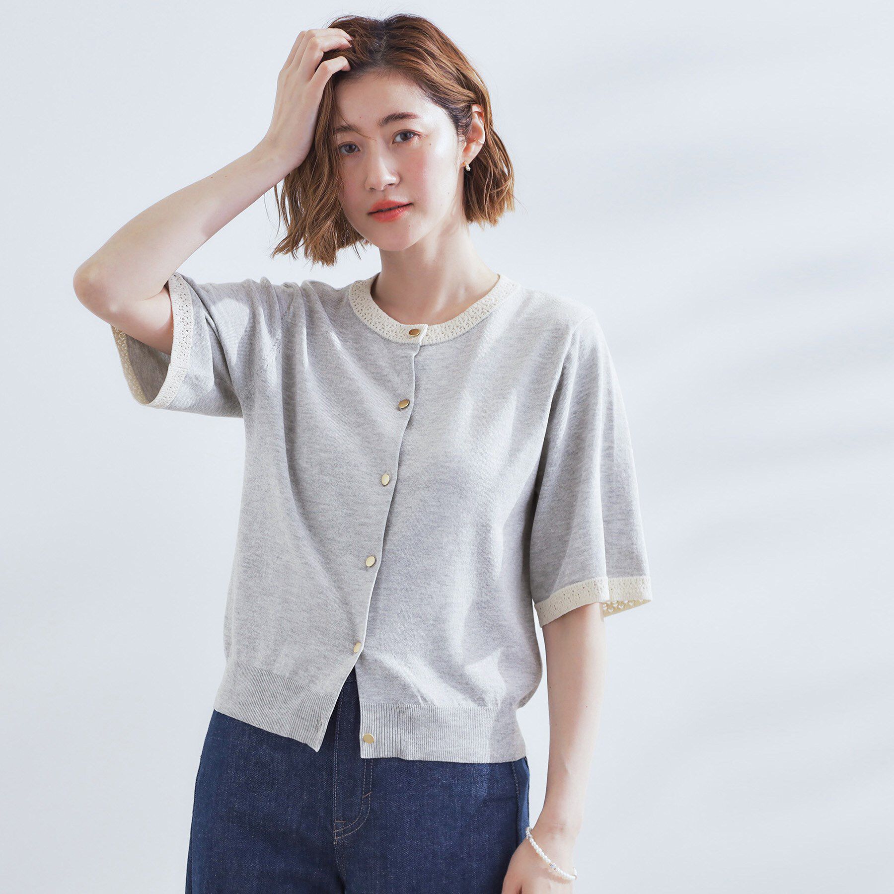 grove「さらりと心地よい　大人のサマーニットカーディガン」|カーディガン|