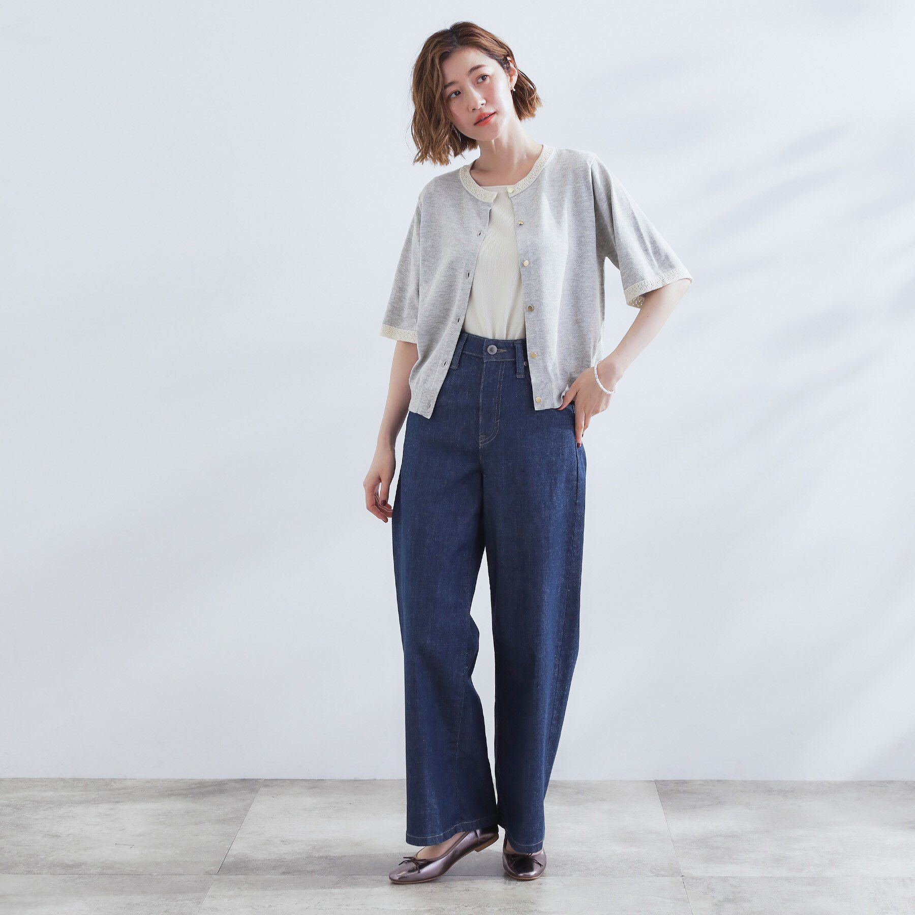 grove「さらりと心地よい　大人のサマーニットカーディガン」|カーディガン|