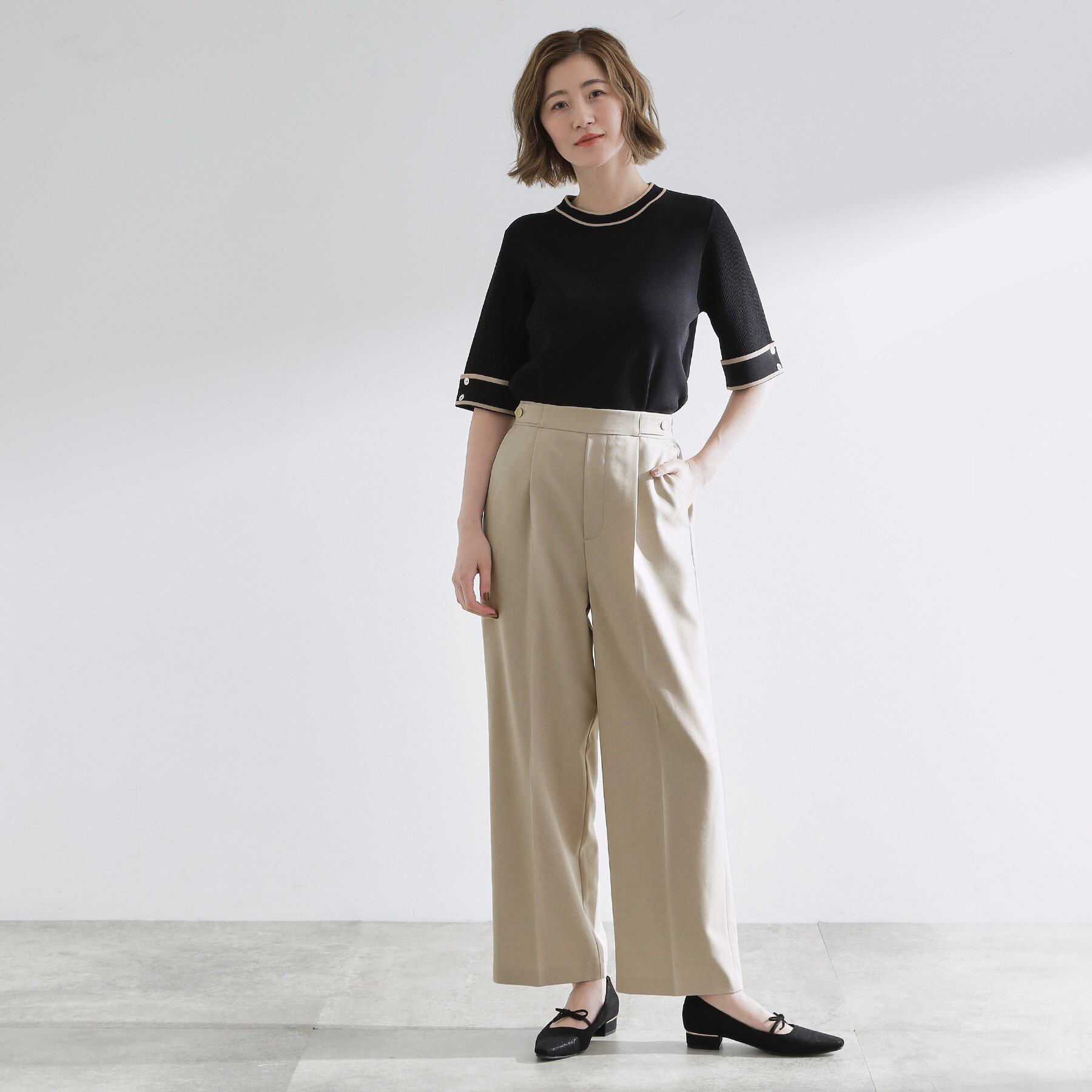 grove「【洗える/美脚ラインキープ】ワイドパンツ」|その他|