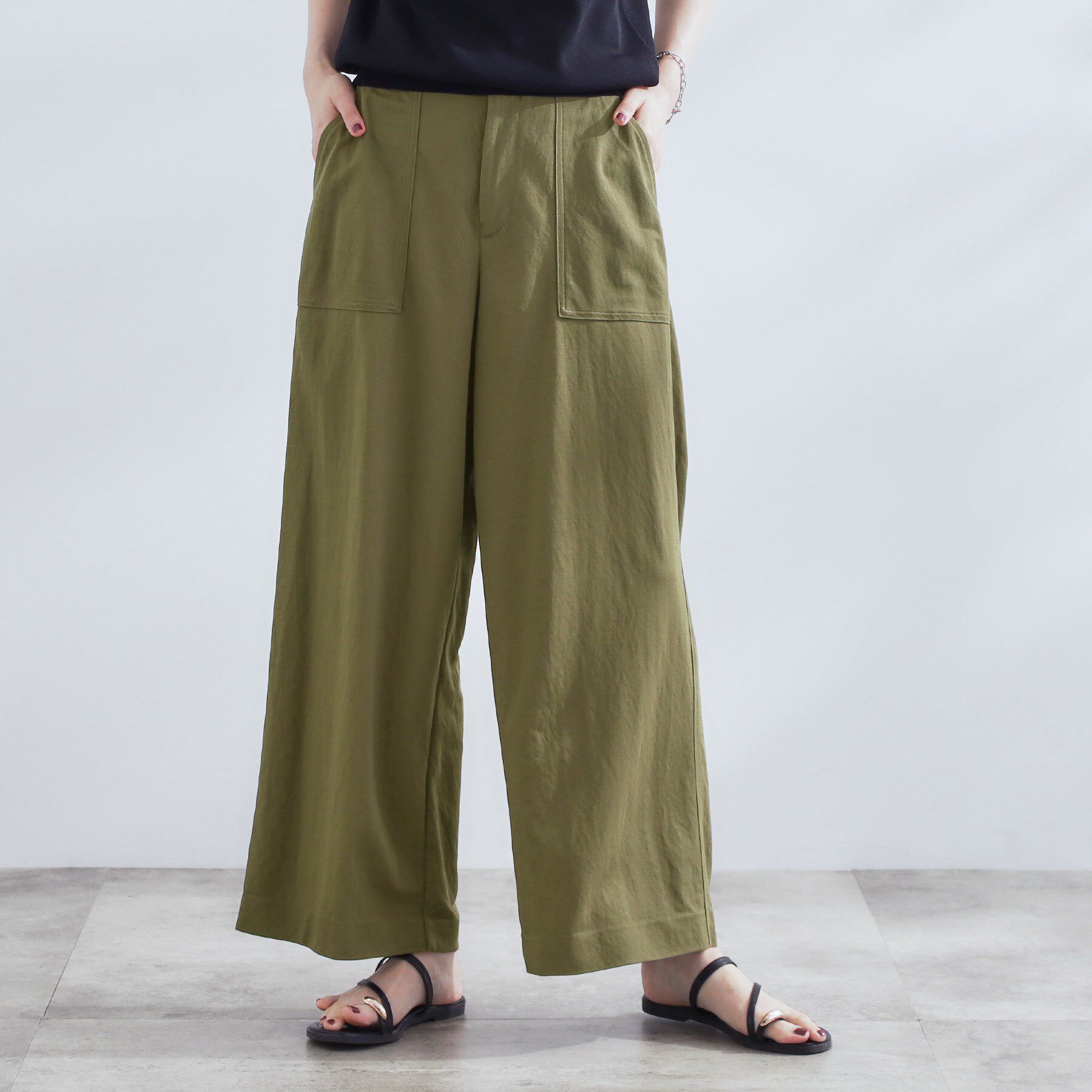 grove「【接触冷感】見た目はきちんと、着心地はらくちん クロップドベイカーパンツ」|その他|