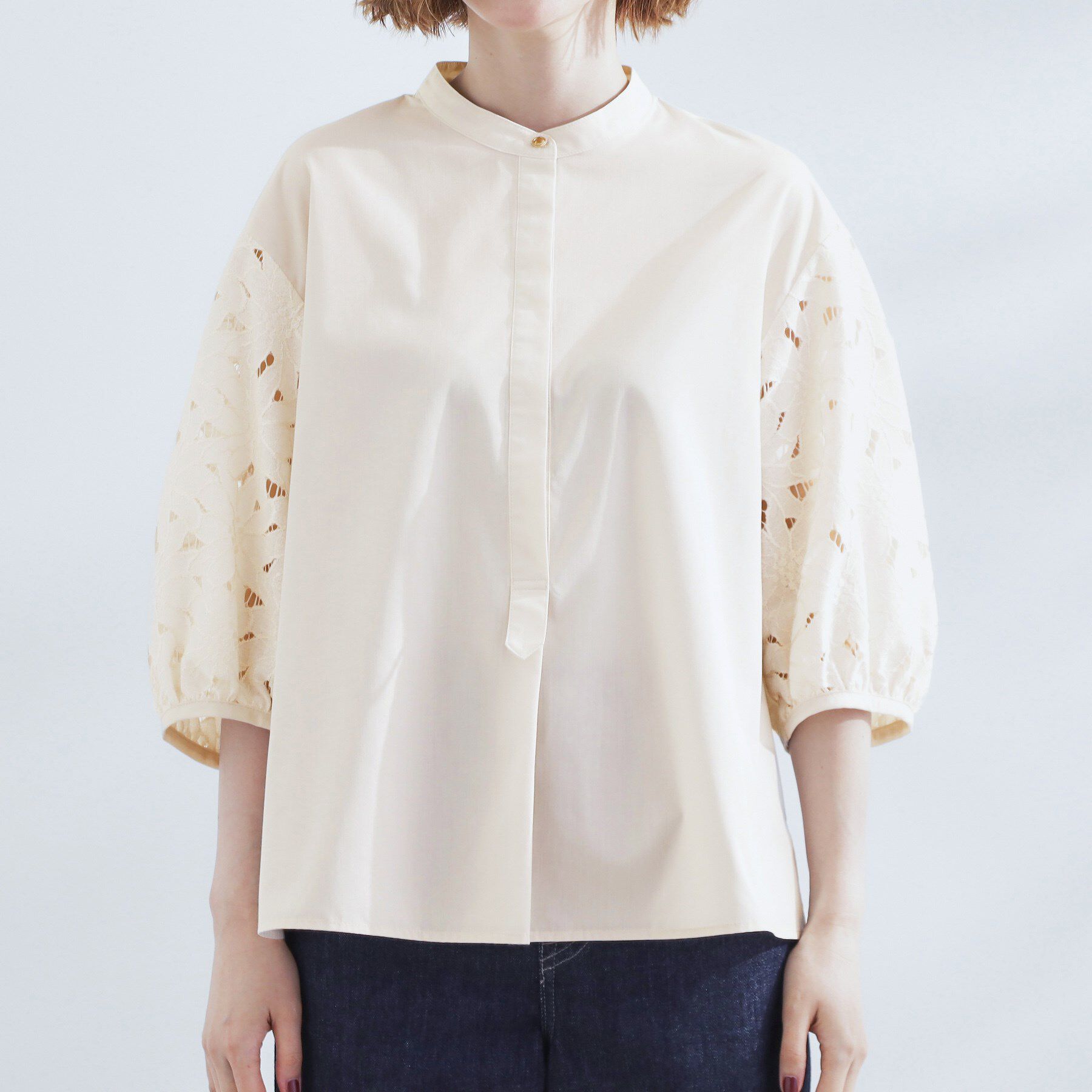 grove「【サスティナブル原料/二の腕カバー】華やか袖刺繍ブラウス」|シャツ・ブラウス|