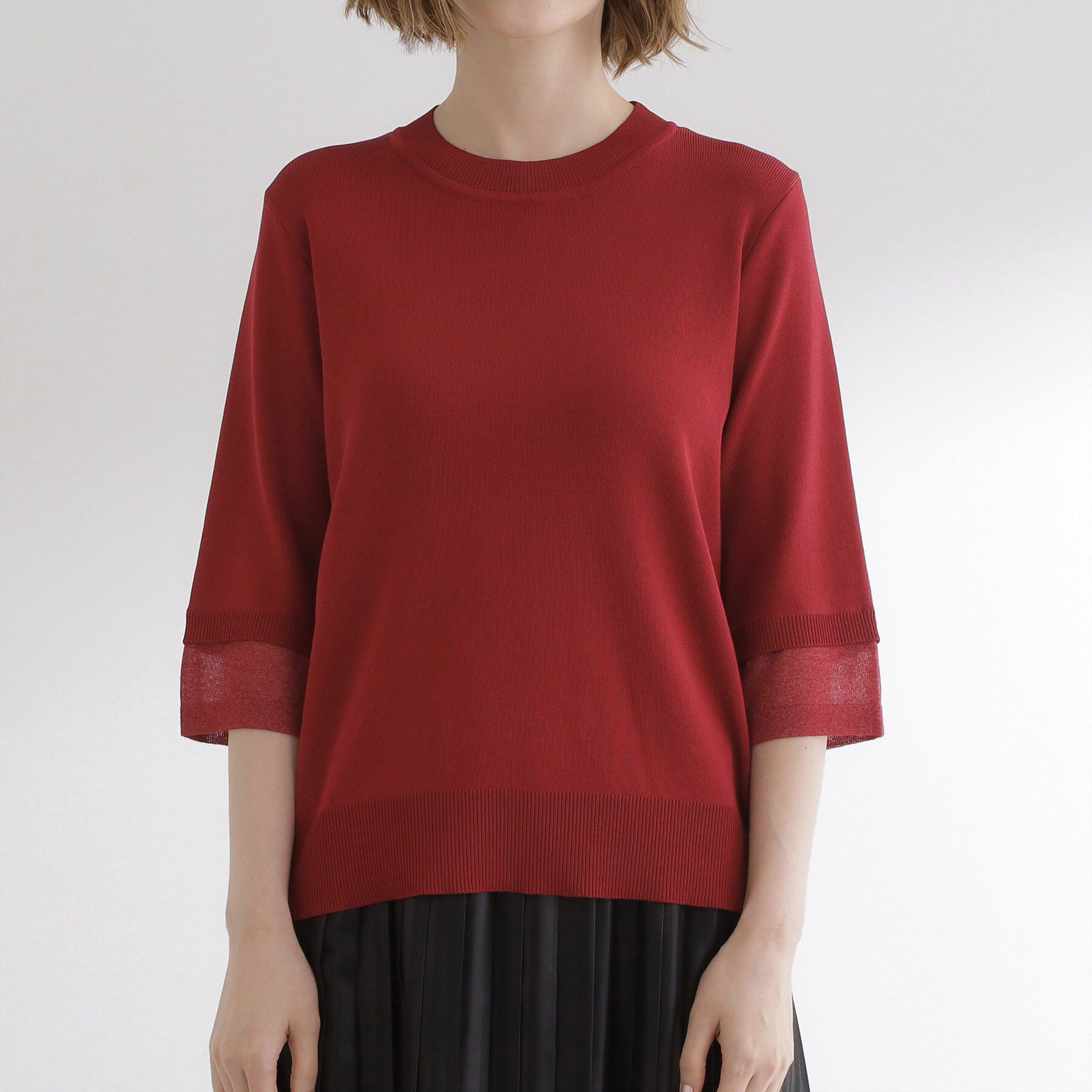 grove「【ひんやり多機能】やわらかドライタッチ 袖口シアードッキングプルオーバー」|ニット・セーター|