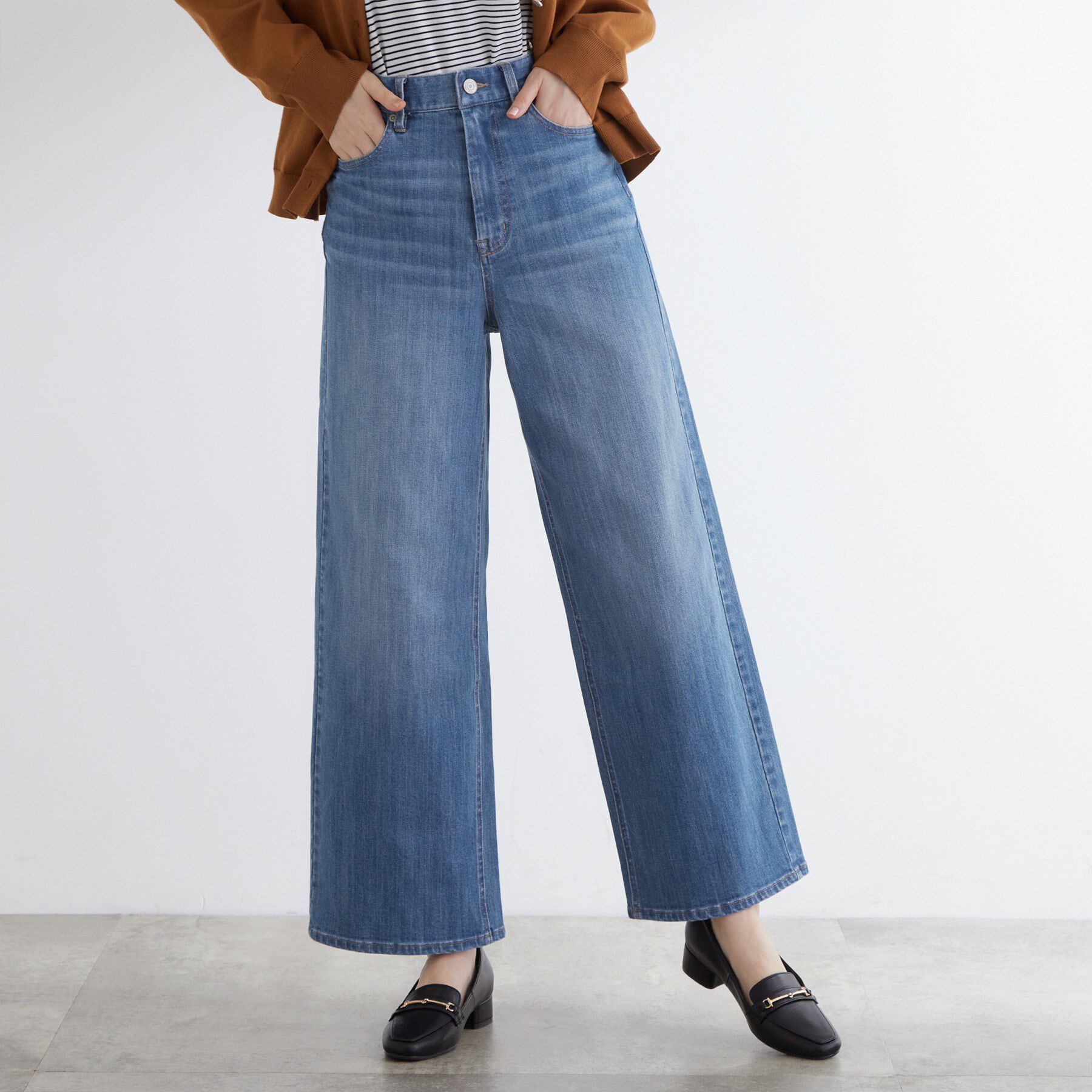 grove「【美シルエット/選べる着丈】大人のためのバギーデニム」|デニム|