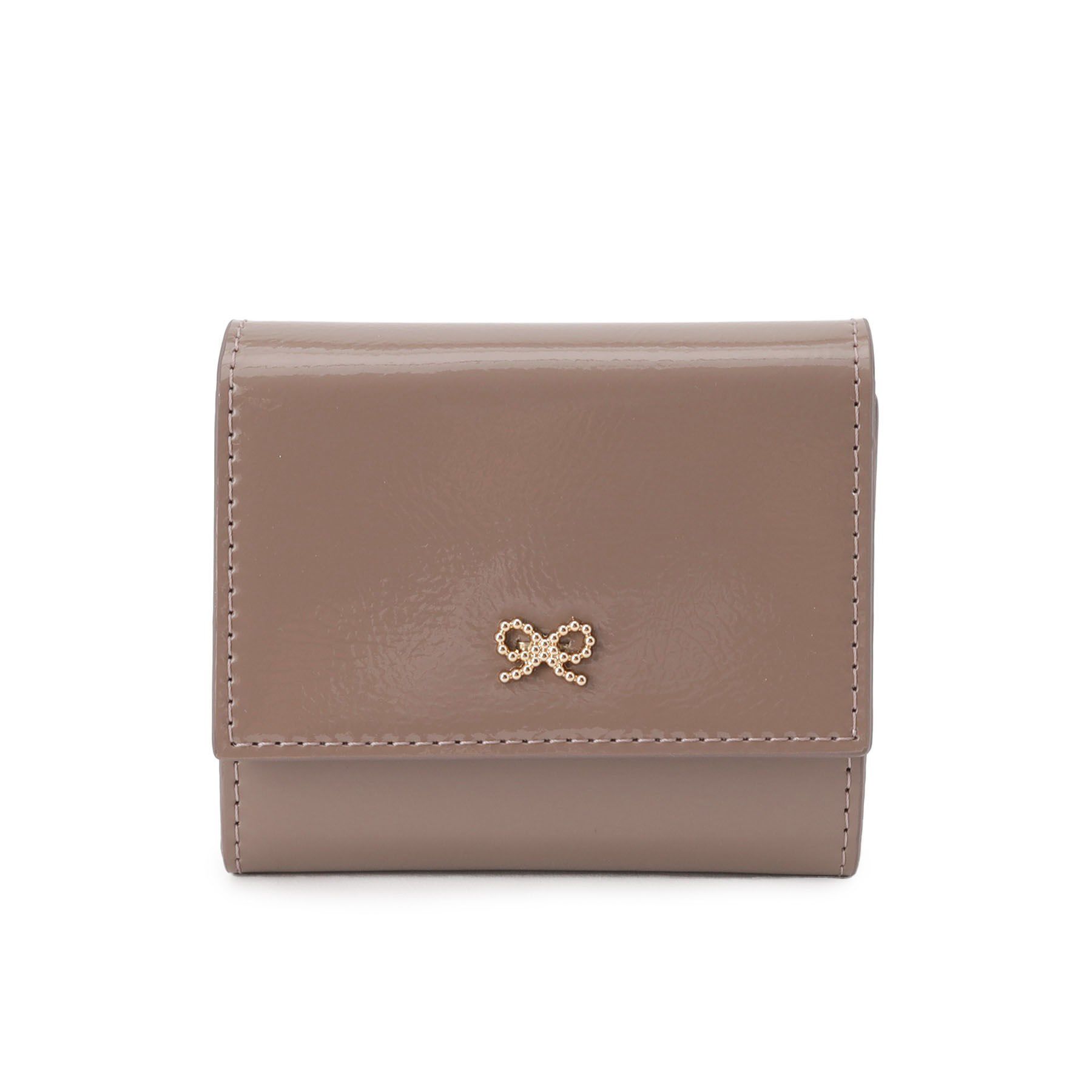 grove「エナメルリボン3つ折財布」|財布|ピンク(071)