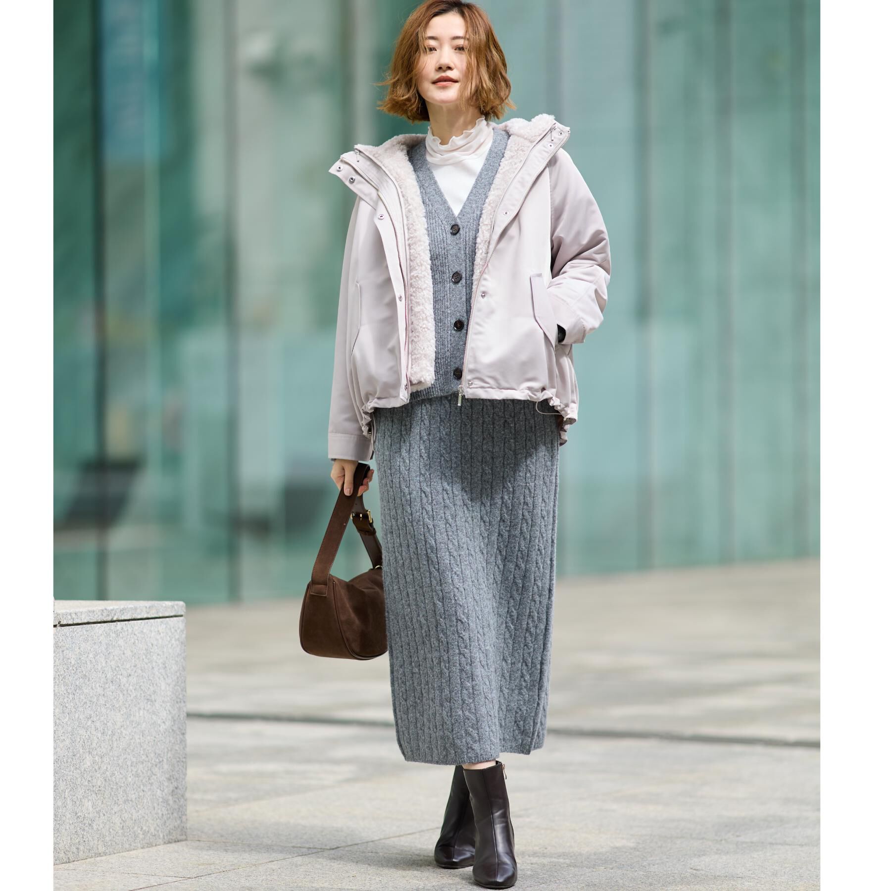 grove「【名品アウター/3WAY・はっ水】ボアライナー付マウンテンパーカ」|ブルゾン・スタジャン|