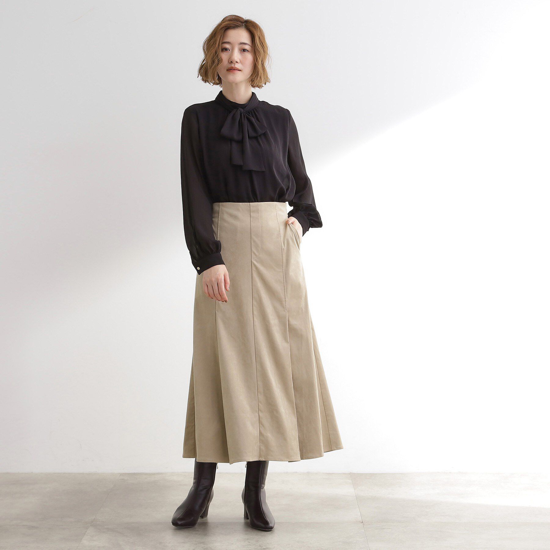 grove「しっとりスエードで描くやわらかなマーメイドスカート」|スカート|