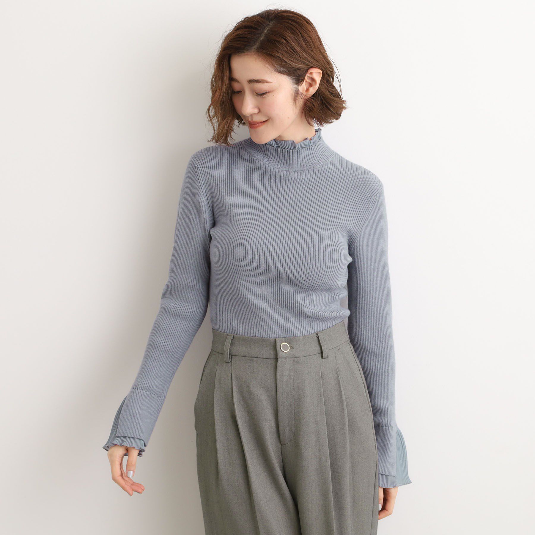 grove「プリーツレイヤードニットプルオーバー」|ニット・セーター|