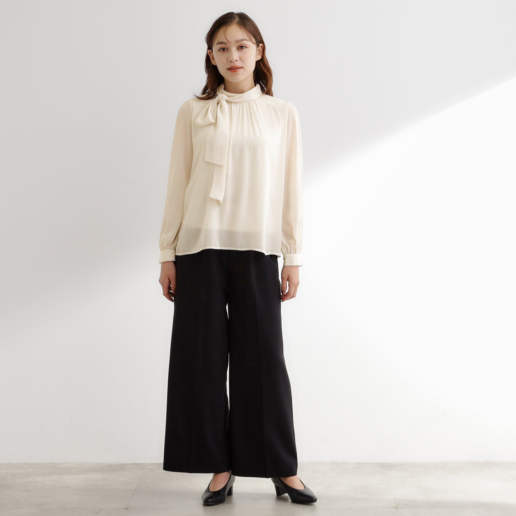 grove「シアーストライプボウタイブラウス」|シャツ・ブラウス|