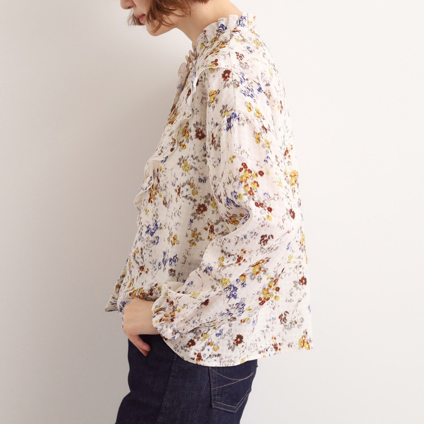grove「カスリフラワープリントブラウス」|シャツ・ブラウス|