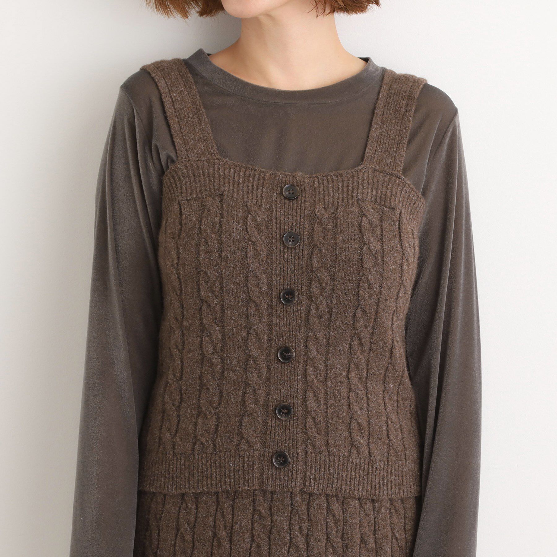 grove「【SETITEM】ケーブルニットビスチェ」|ニット・セーター|