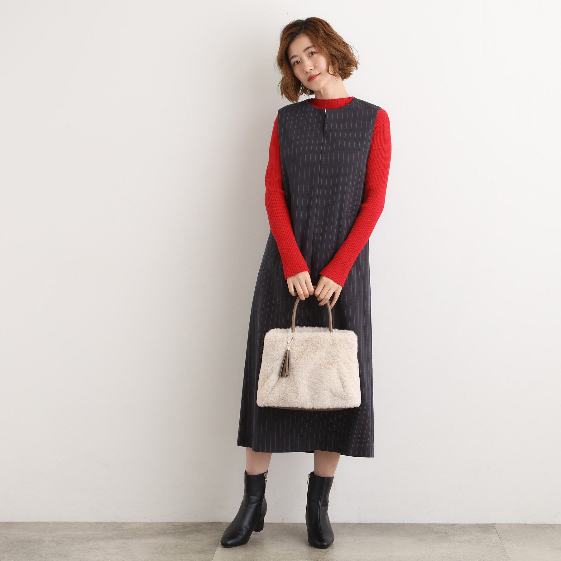 grove「タックタッセルエコファー2WAYトート」|トートバッグ|