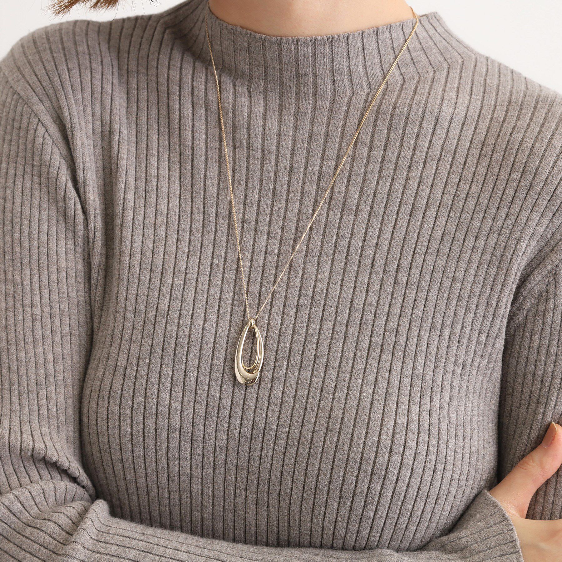 grove「ダブルしずくモチーフネックレス」|ネックレス|