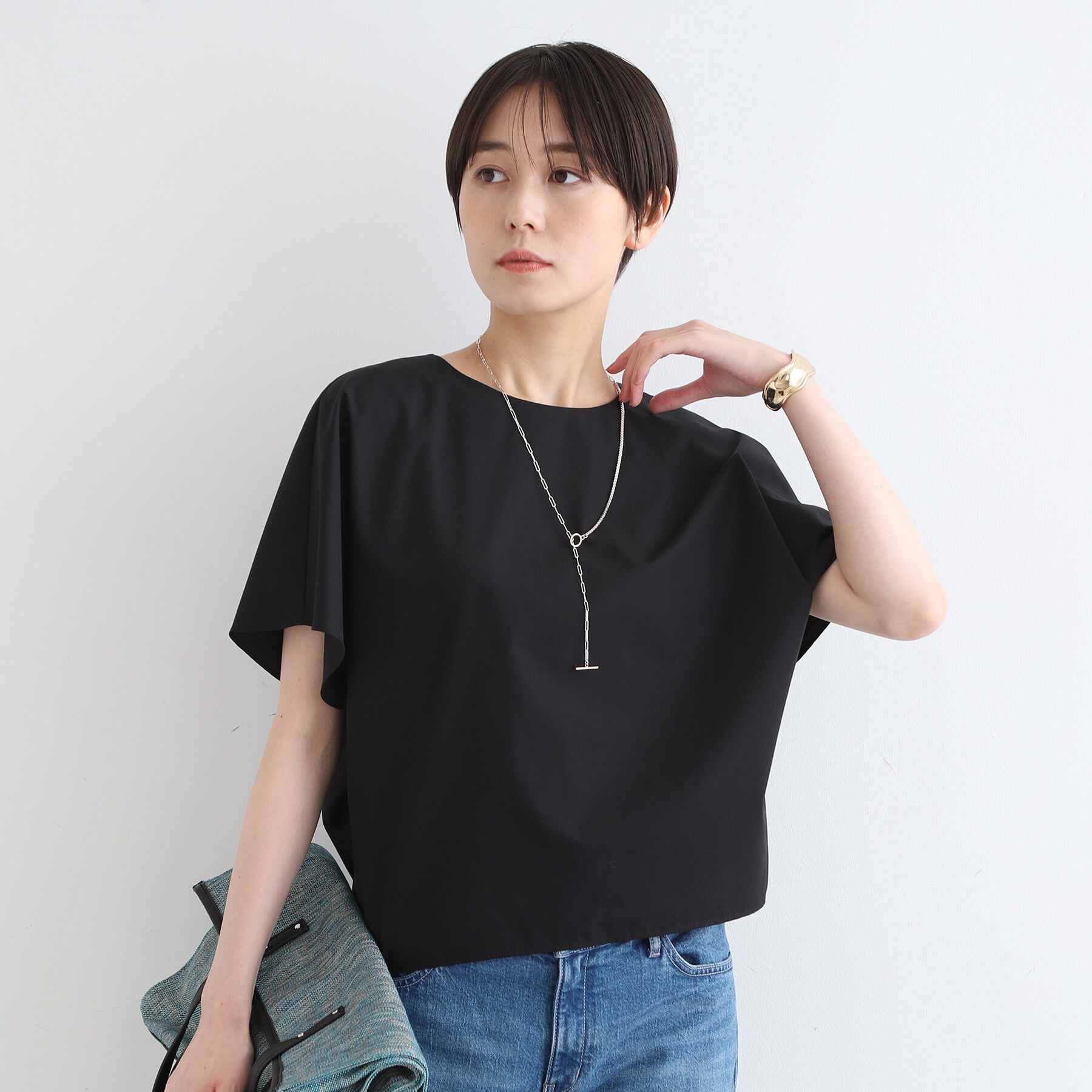 INDIVI「【洗える／UVケア／接触冷感／SETUP可能】ブロード素材フレンチブラウス」|シャツ・ブラウス|