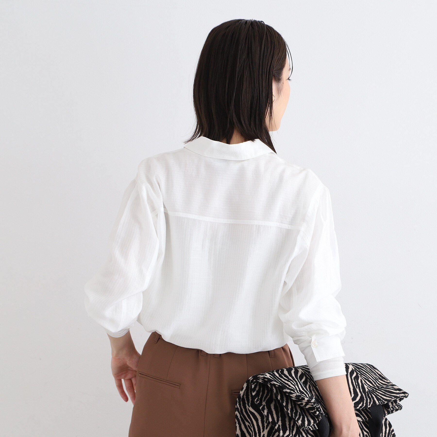 INDIVI「【洗える／シアー】モードストライプブラウス」|シャツ・ブラウス|