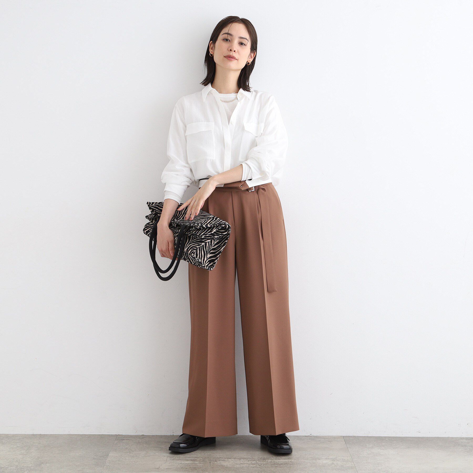 INDIVI「【洗える／シアー】モードストライプブラウス」|シャツ・ブラウス|