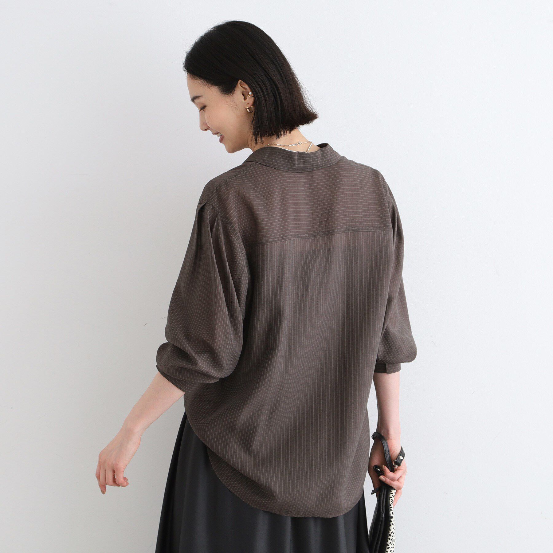 INDIVI「【洗える／シアー】モードストライプブラウス」|シャツ・ブラウス|