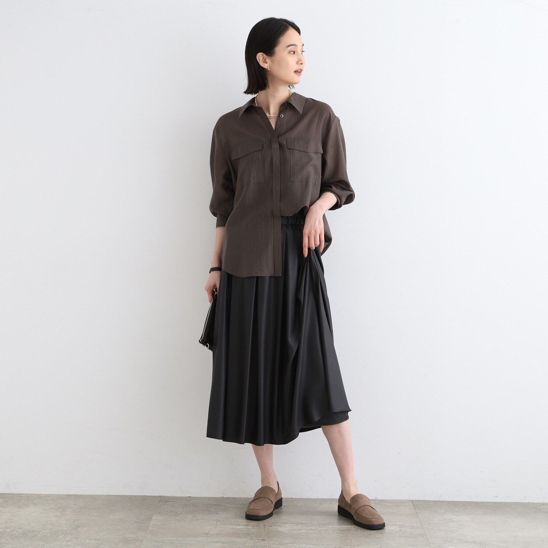 INDIVI「【洗える／シアー】モードストライプブラウス」|シャツ・ブラウス|