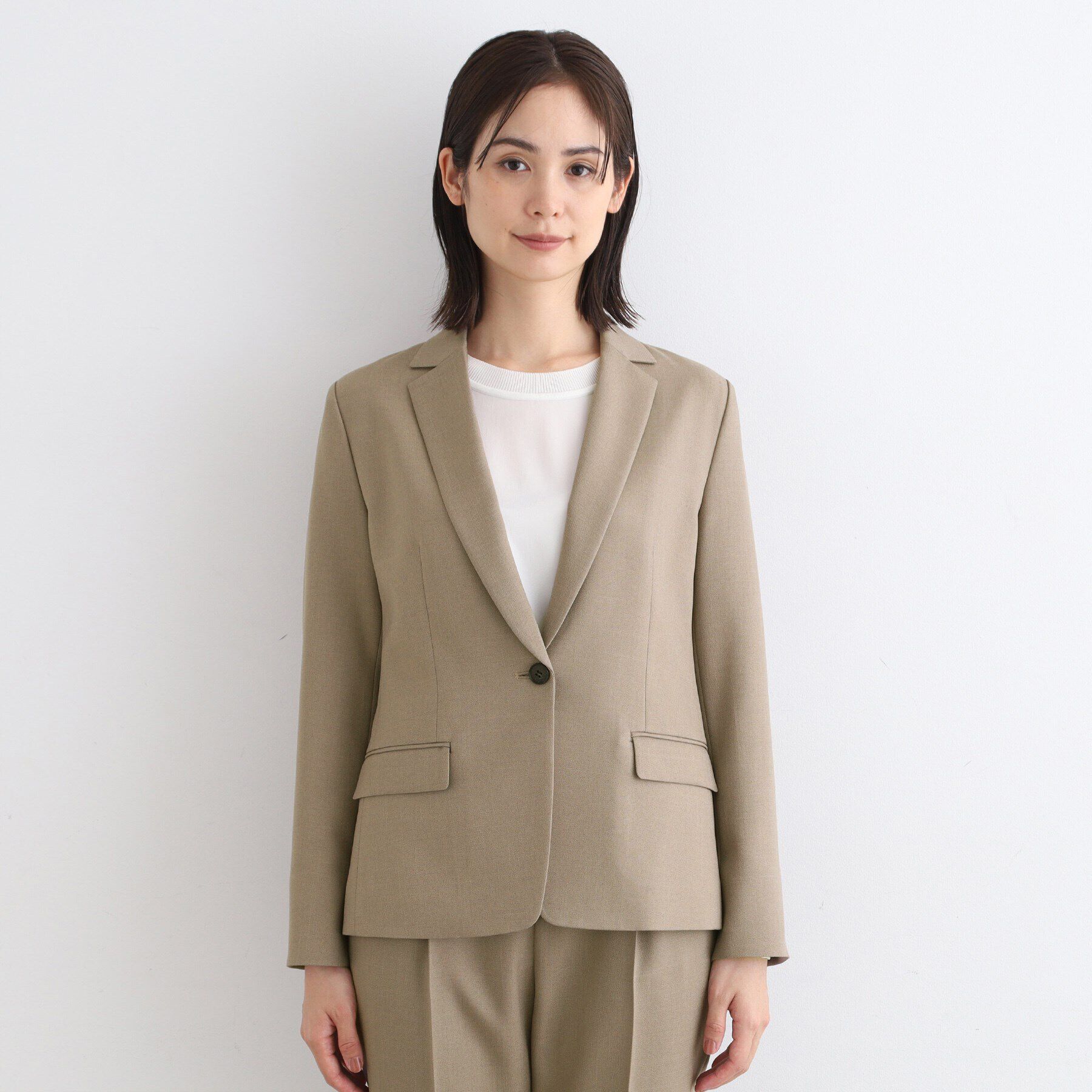 INDIVI「【洗える／UVケア／定番スーツ】ウール調テーラードカラージャケット」|スーツ|