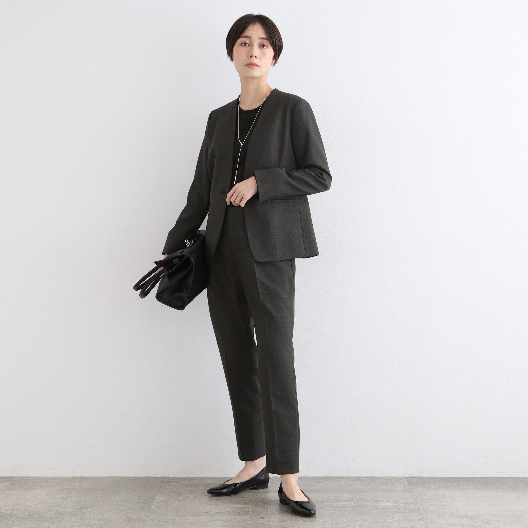 INDIVI「【洗える／UVケア／定番スーツ】ウール調テーパードパンツ」|スーツ|