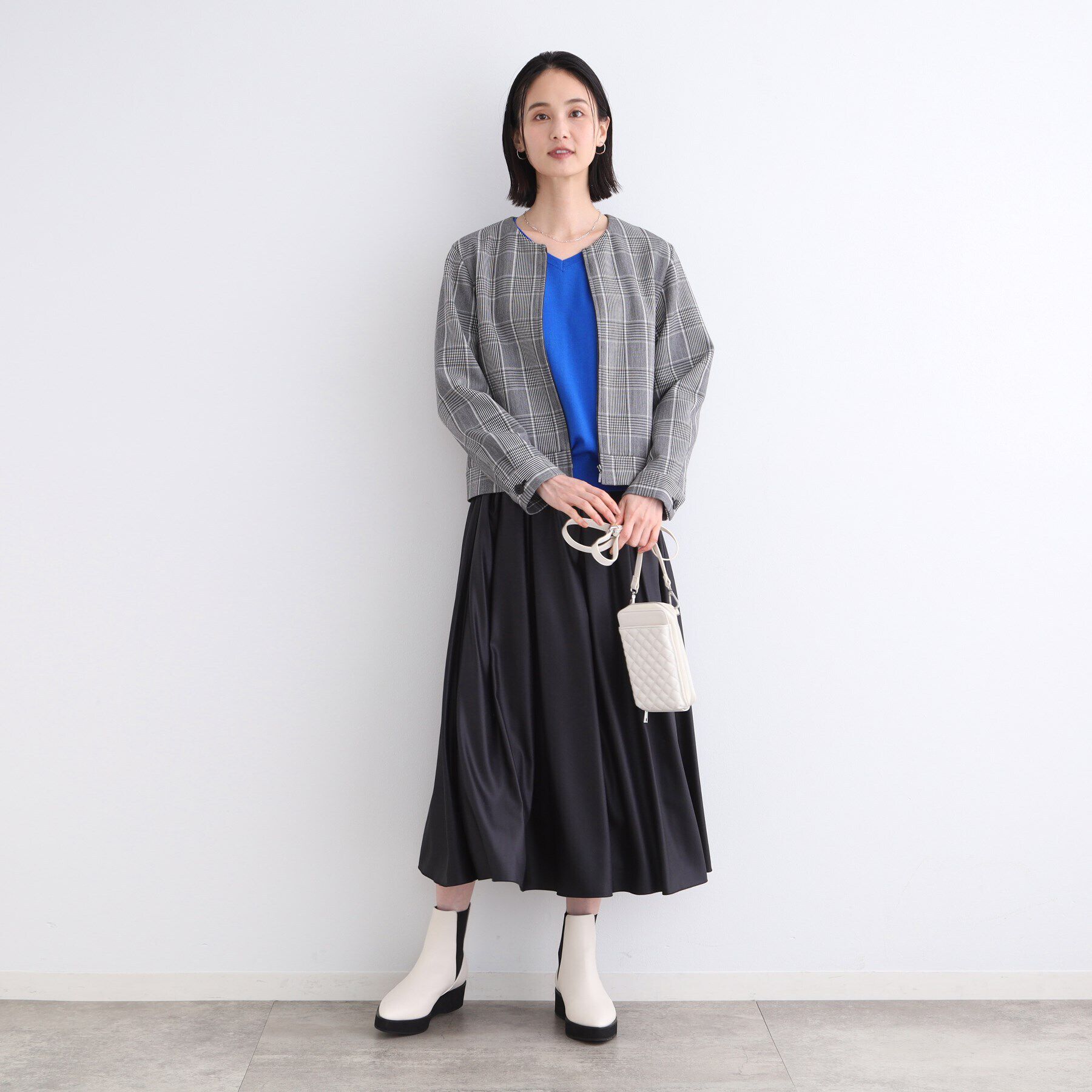 INDIVI「【ウール混】リブスリーブコンパクトニット」|ニット・セーター|