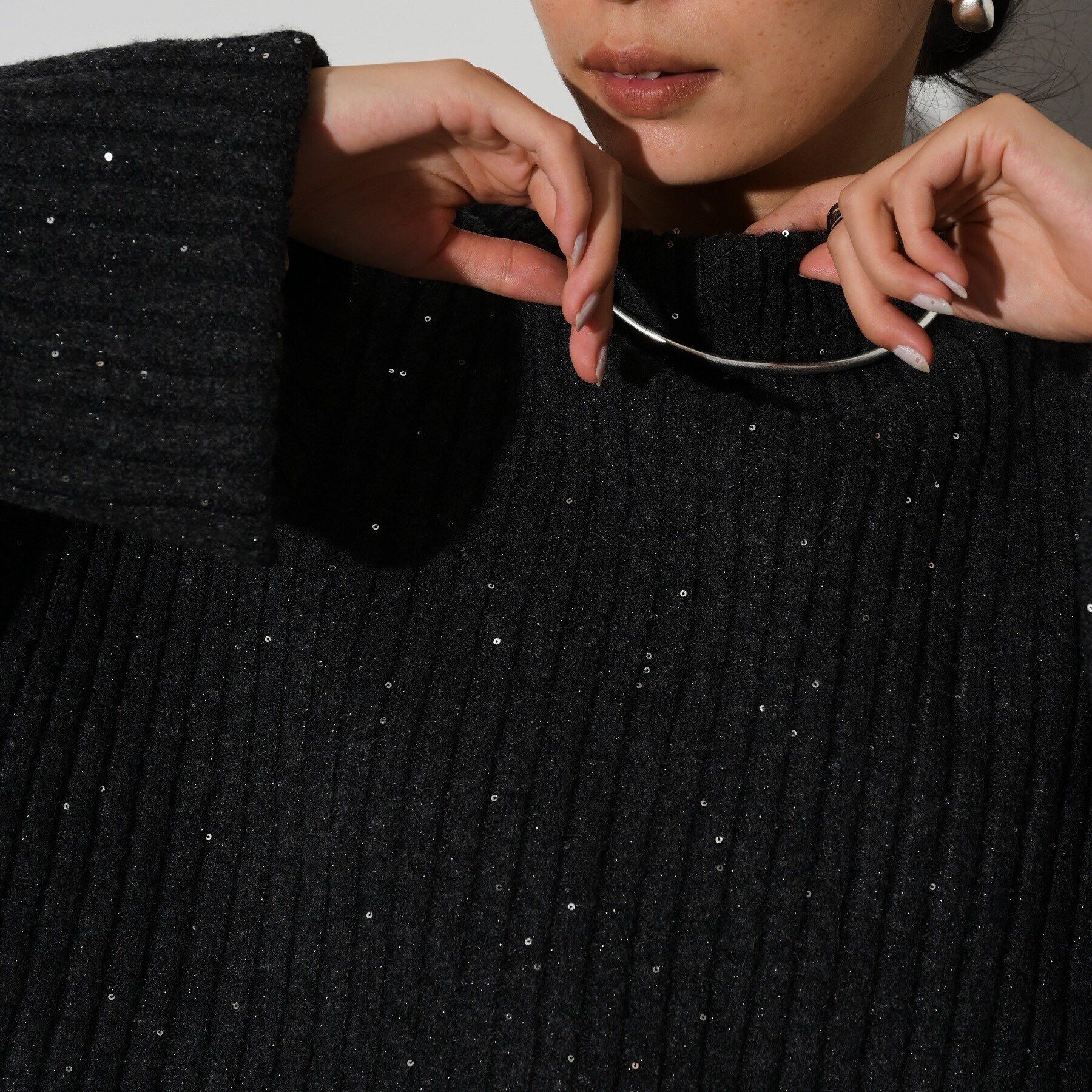 GALLEST「スパンコール混クルーネックニット」|ニット・セーター|