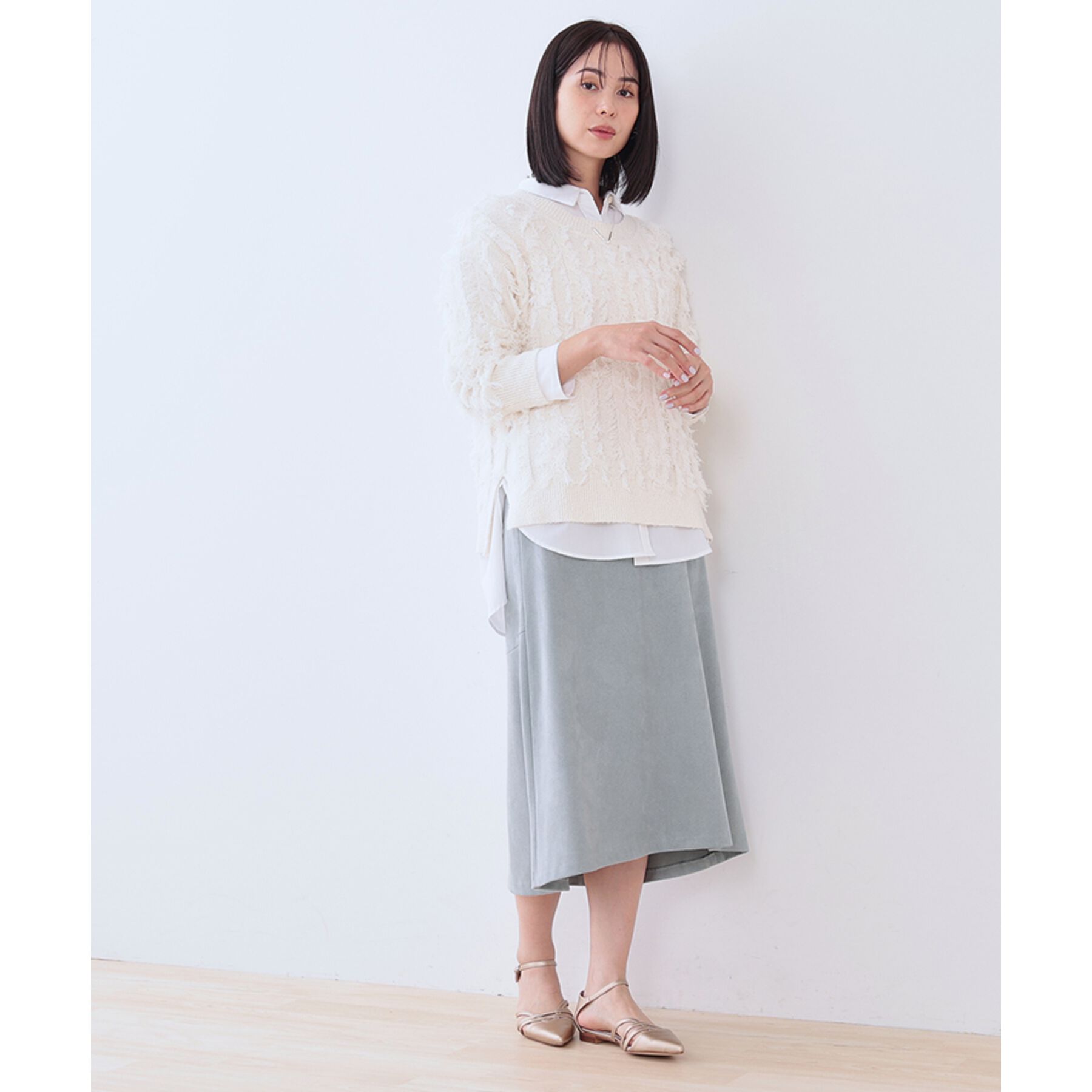 INDIVI「【洗える／UVケア】スエード調フレアスカート」|スカート|