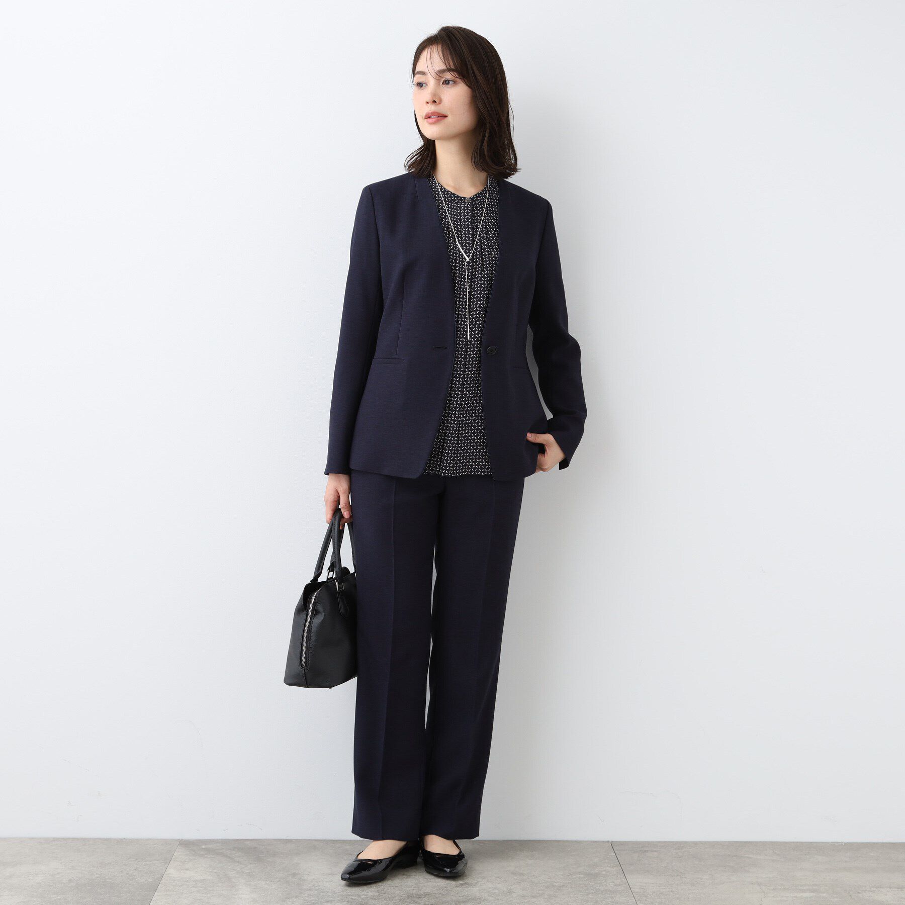 INDIVI「【洗える／スーツ】ノーカラージャケット」|スーツ|