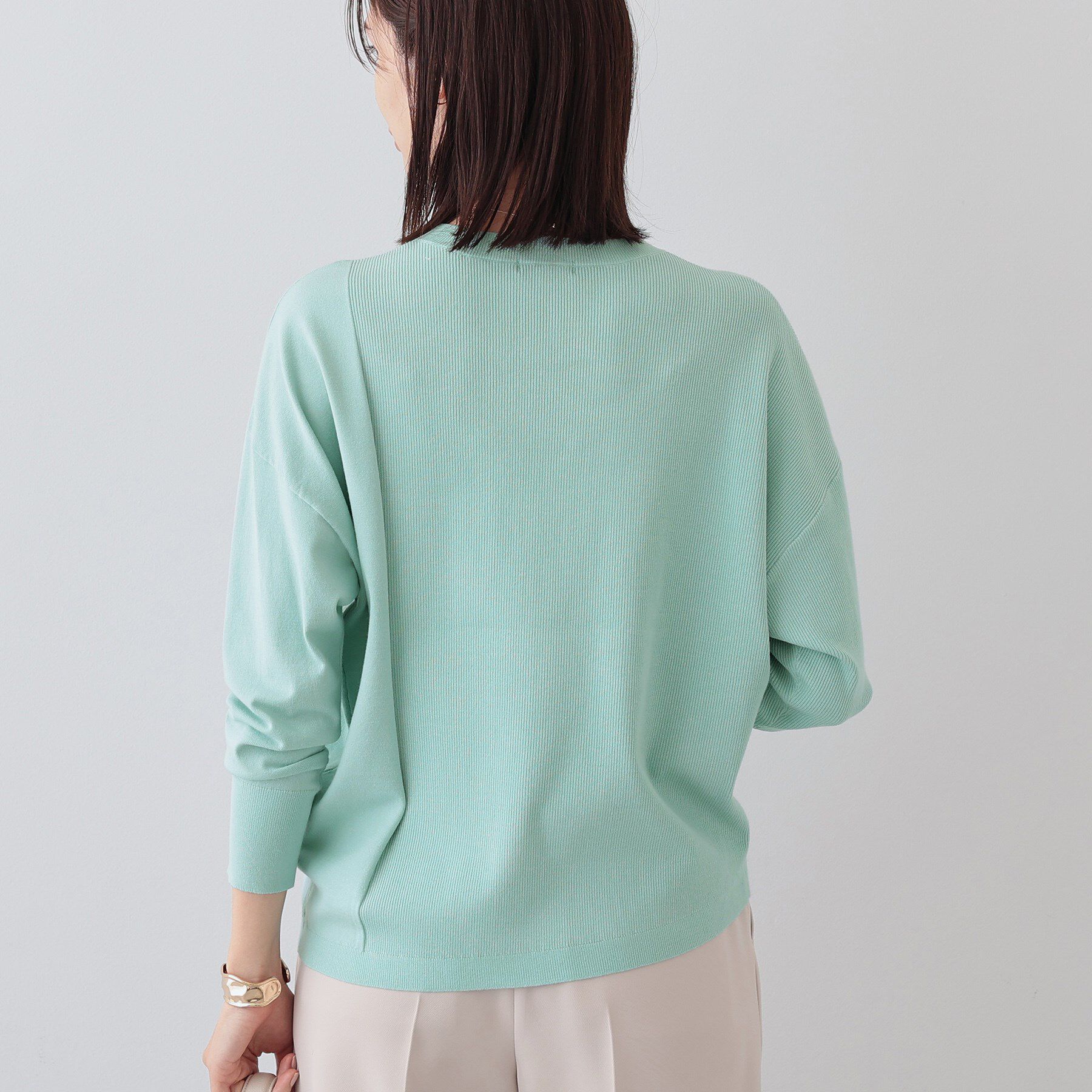 INDIVI「【洗える】アシメデザイン ドルマンスリーブニット」|ニット・セーター|