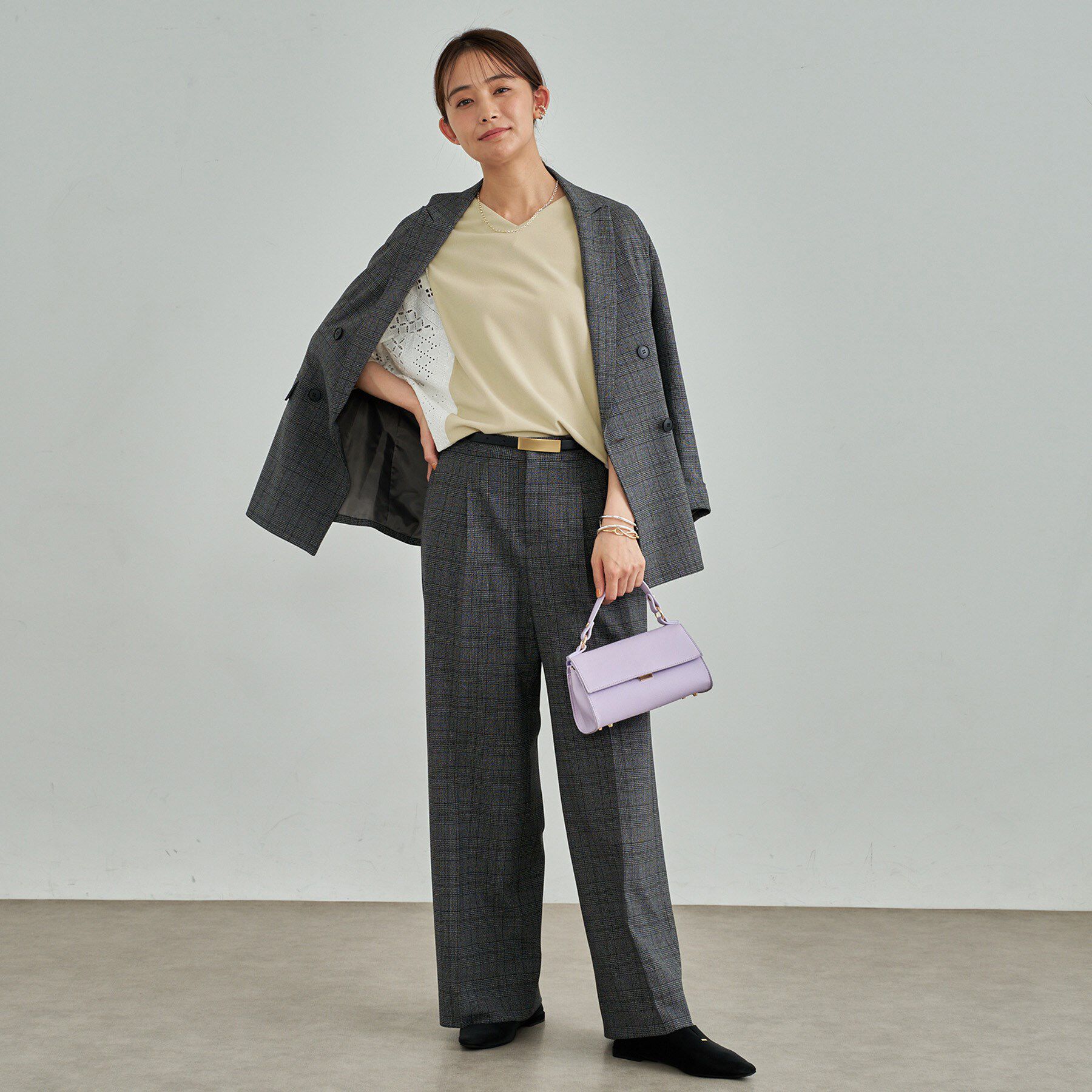 INDIVI「【洗える／体型カバー】レースコンビトップス」|Tシャツ・カットソー|